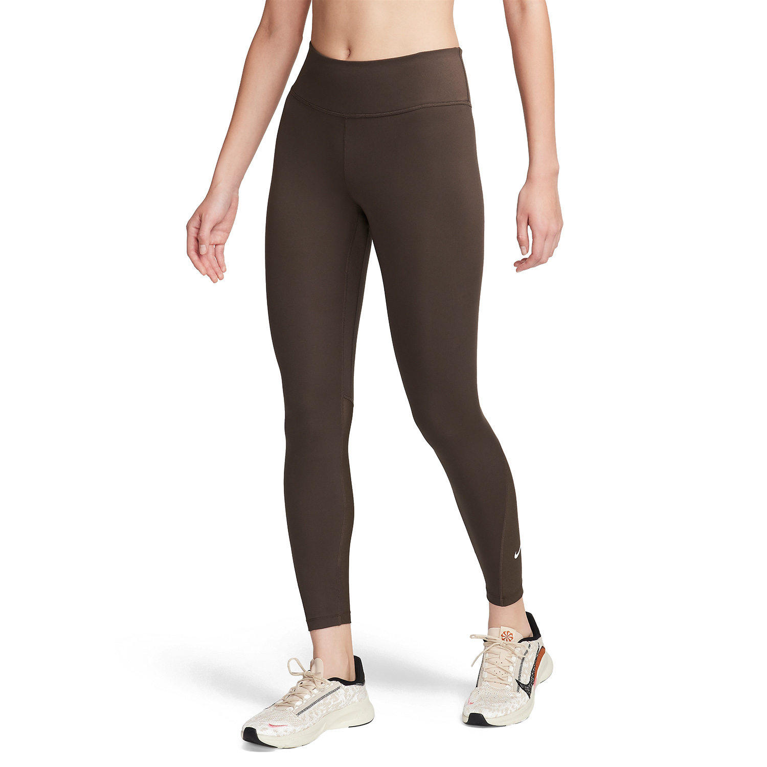 Nike One Mid Rise 7/8 Tights Baroque Brown/White