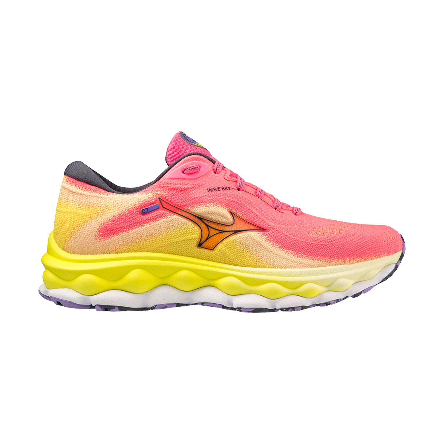 Mizuno Wave Sky 7 High Vis Pink/Ombre Blue/Bolt 2 Neon