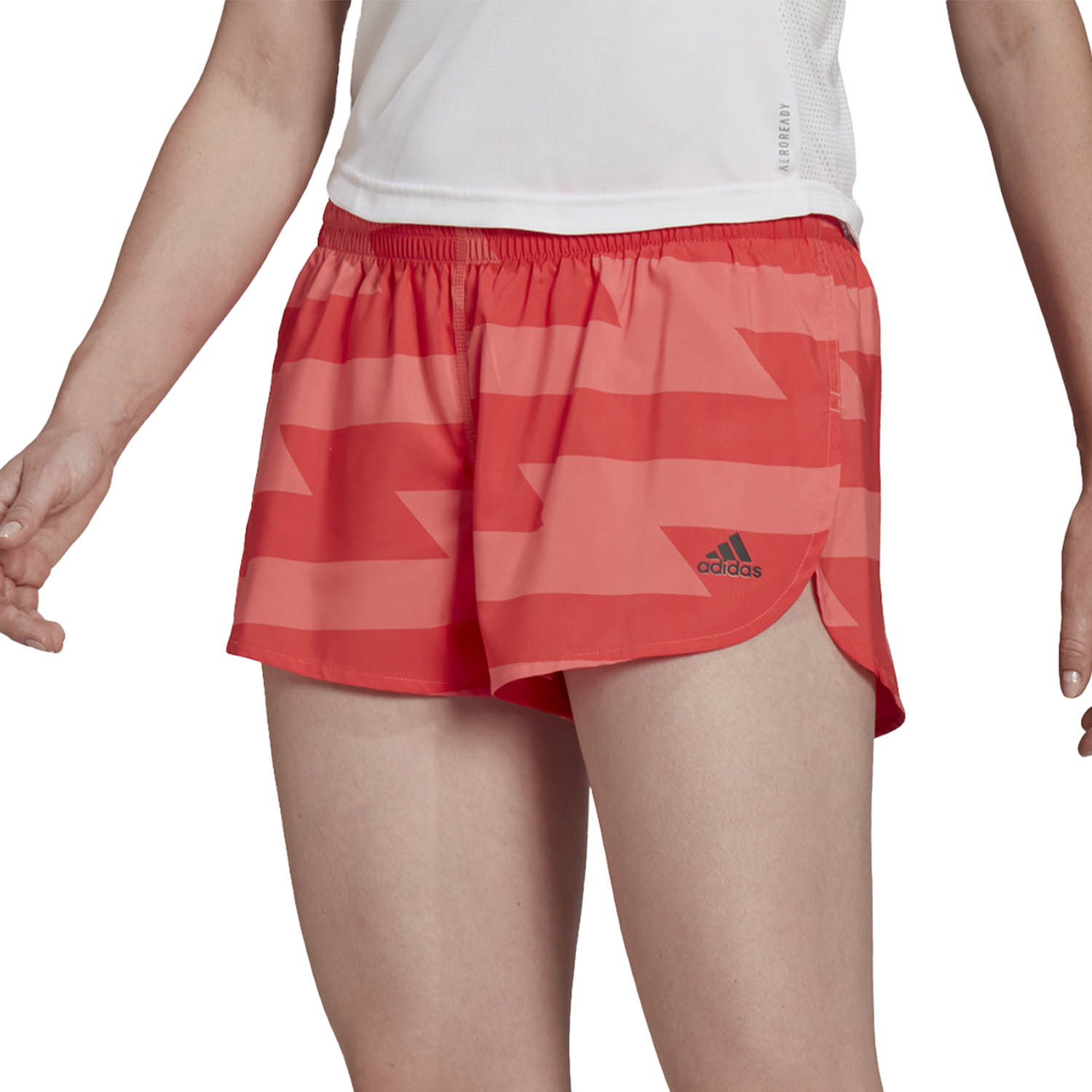 adidas Run Fast Split 3in Pantaloncini Semi Turbo/Bright Red