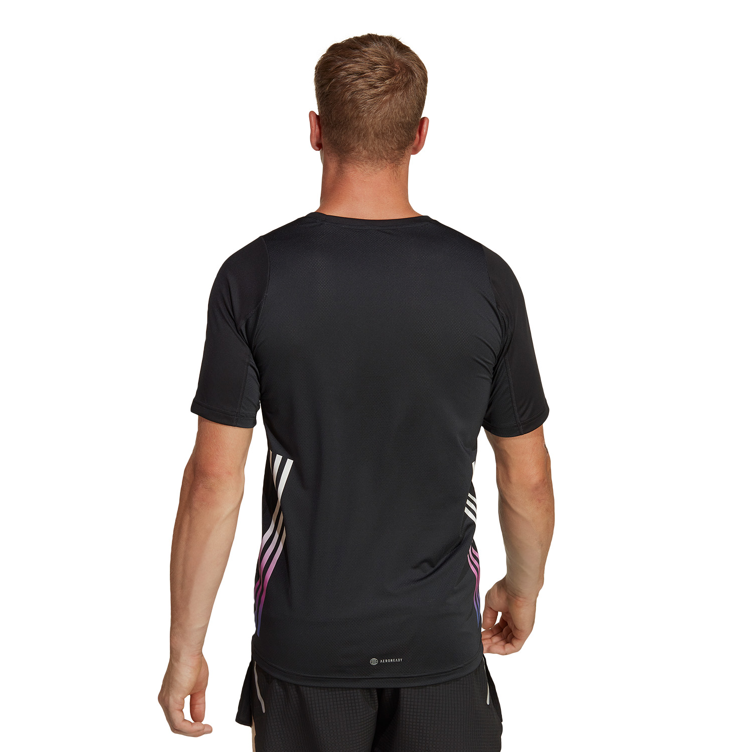 adidas Run Icons 3 Stripes Maglietta Black