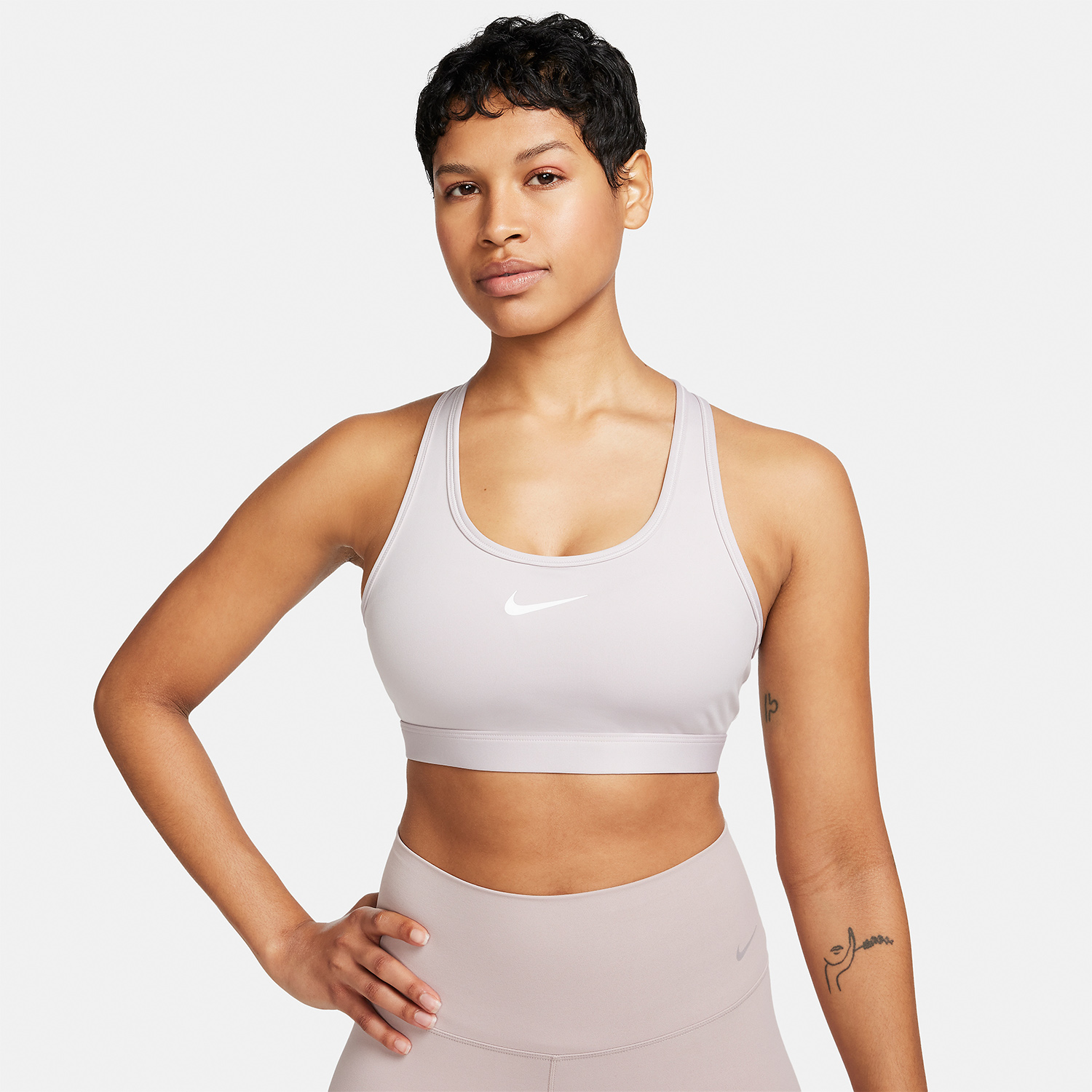 Nike Swoosh Dri-FIT Reggiseno Sportivo Platinum Violet/White