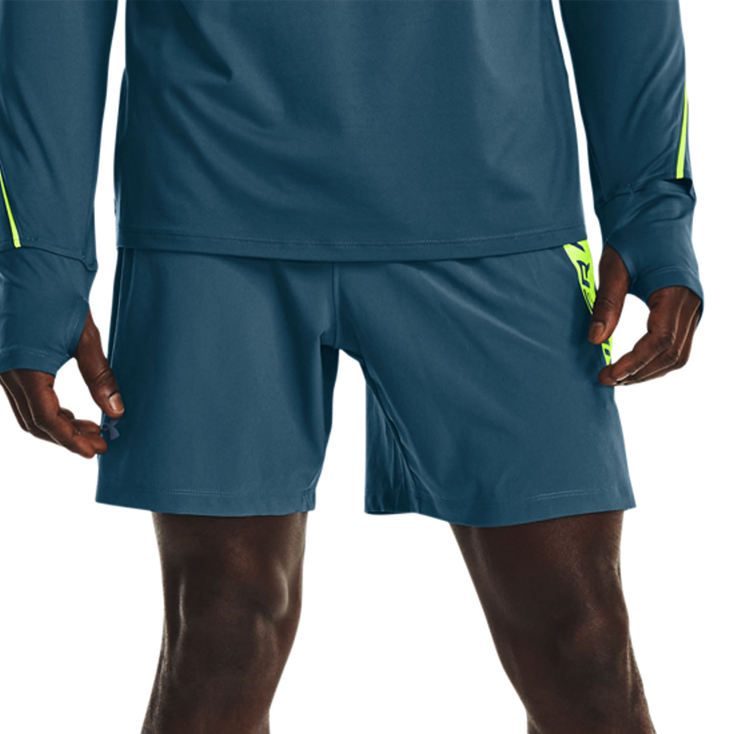 Under Armour Launch Elite Graphic 7in Pantaloncini Static Blue/Lime Surge