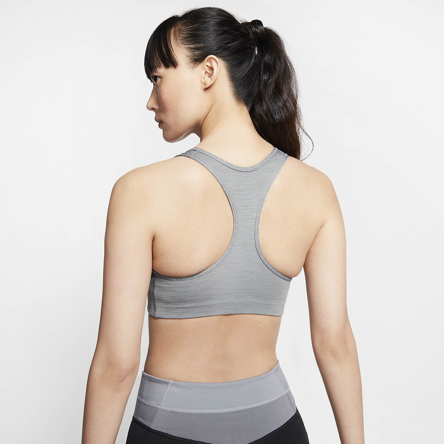 Nike Swoosh Reggiseno Sportivo Smoke Grey/Pure Black