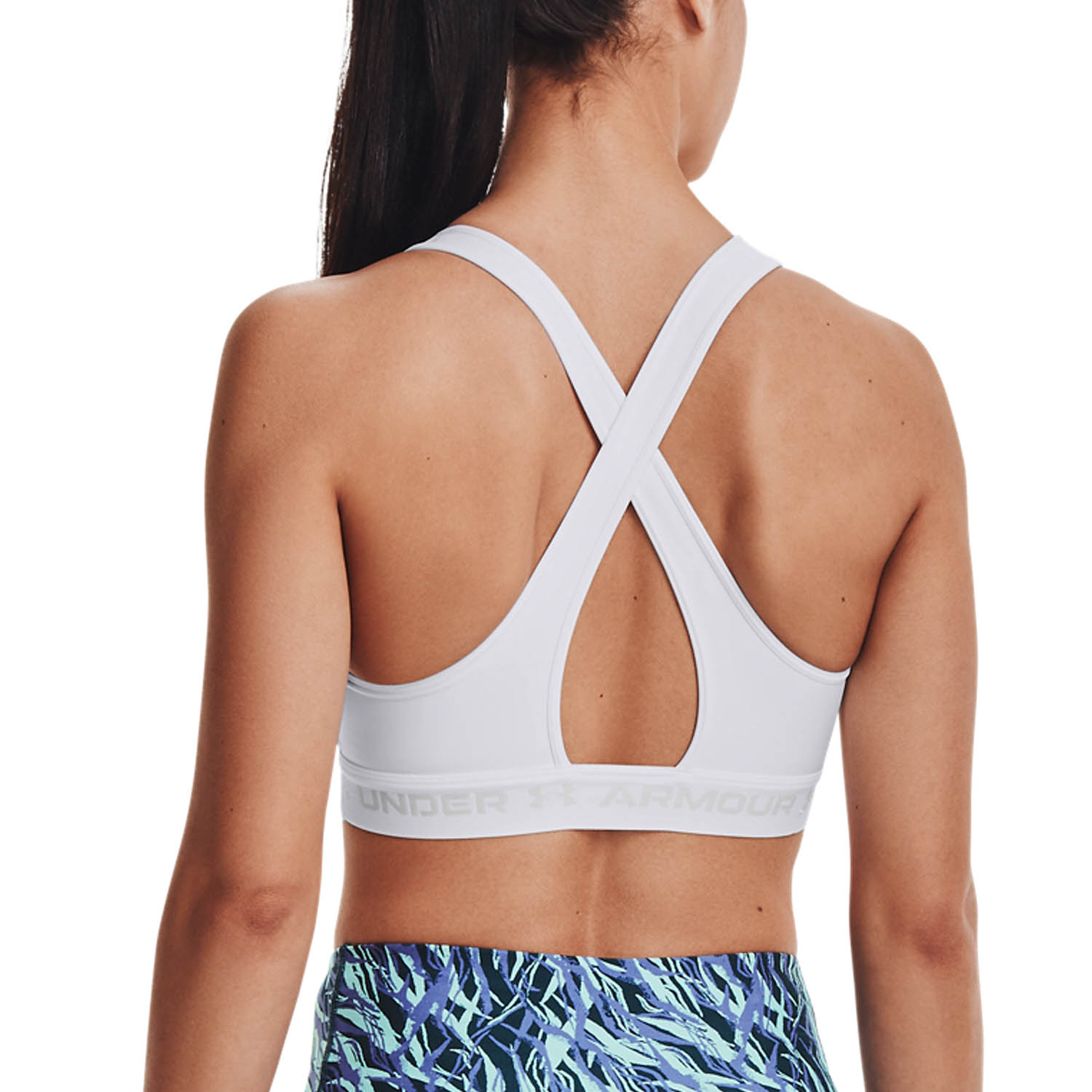 Under Armour Crossback Mid Reggiseno Sportivo White/Halo Gray