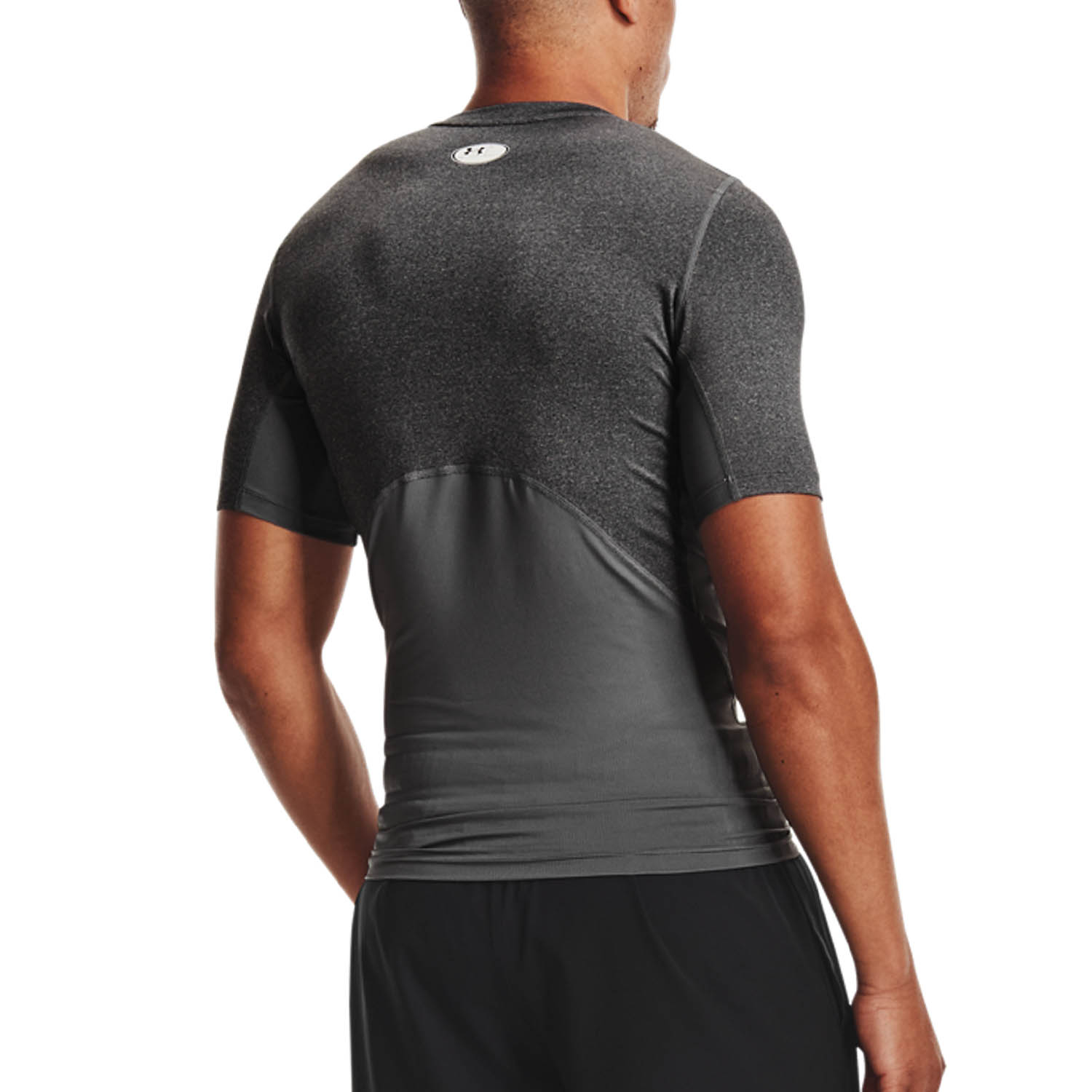 Under Armour HeatGear Compression Logo Maglietta Carbon Heather/Black