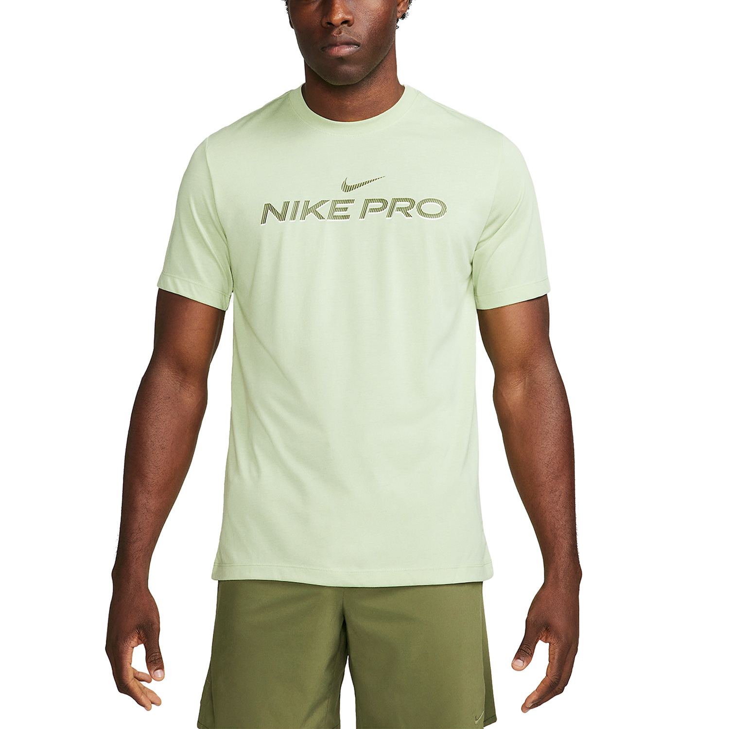 Nike Pro Fitness Maglietta Olive Aura