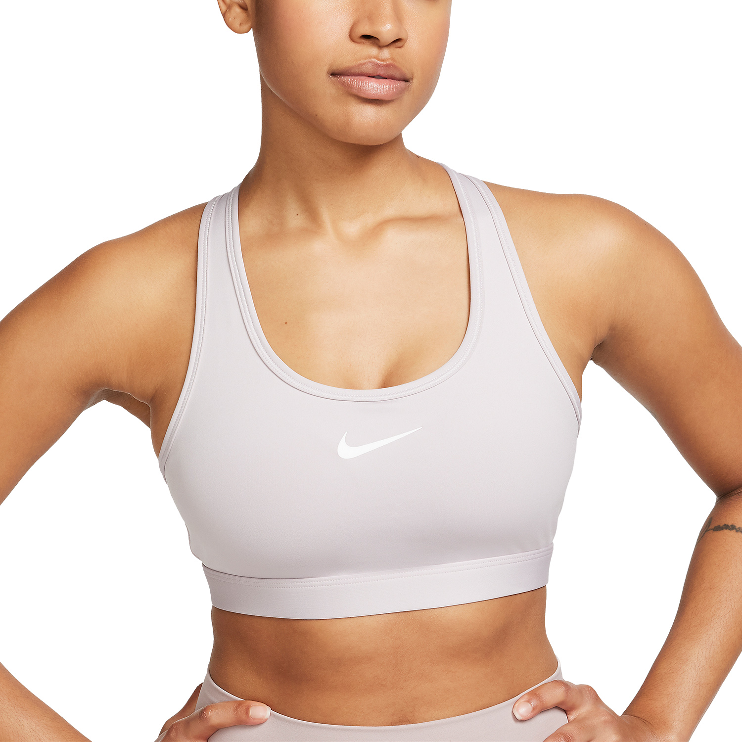 Nike Swoosh Dri-FIT Reggiseno Sportivo Platinum Violet/White