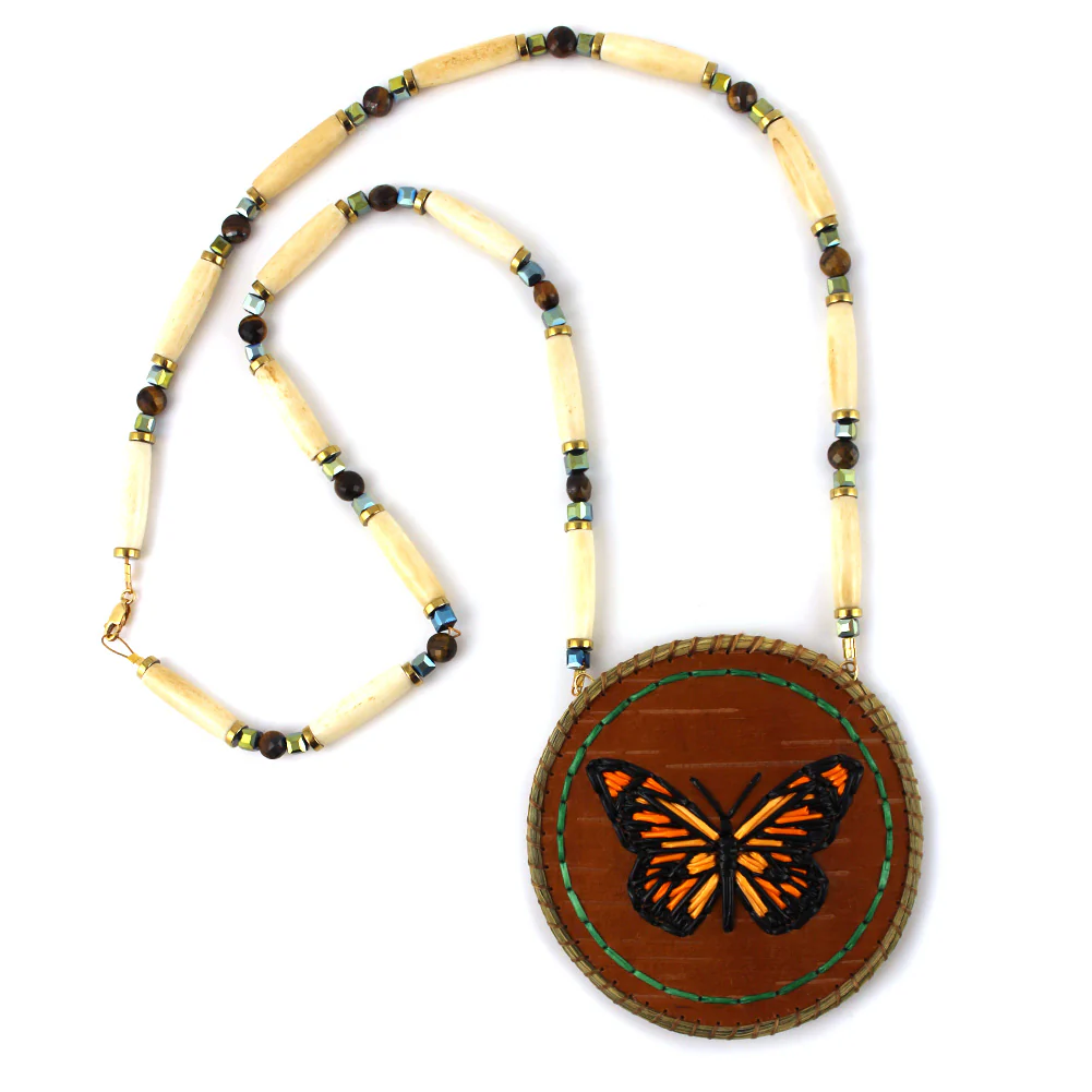 Amber Waboose Butterfly Medallion