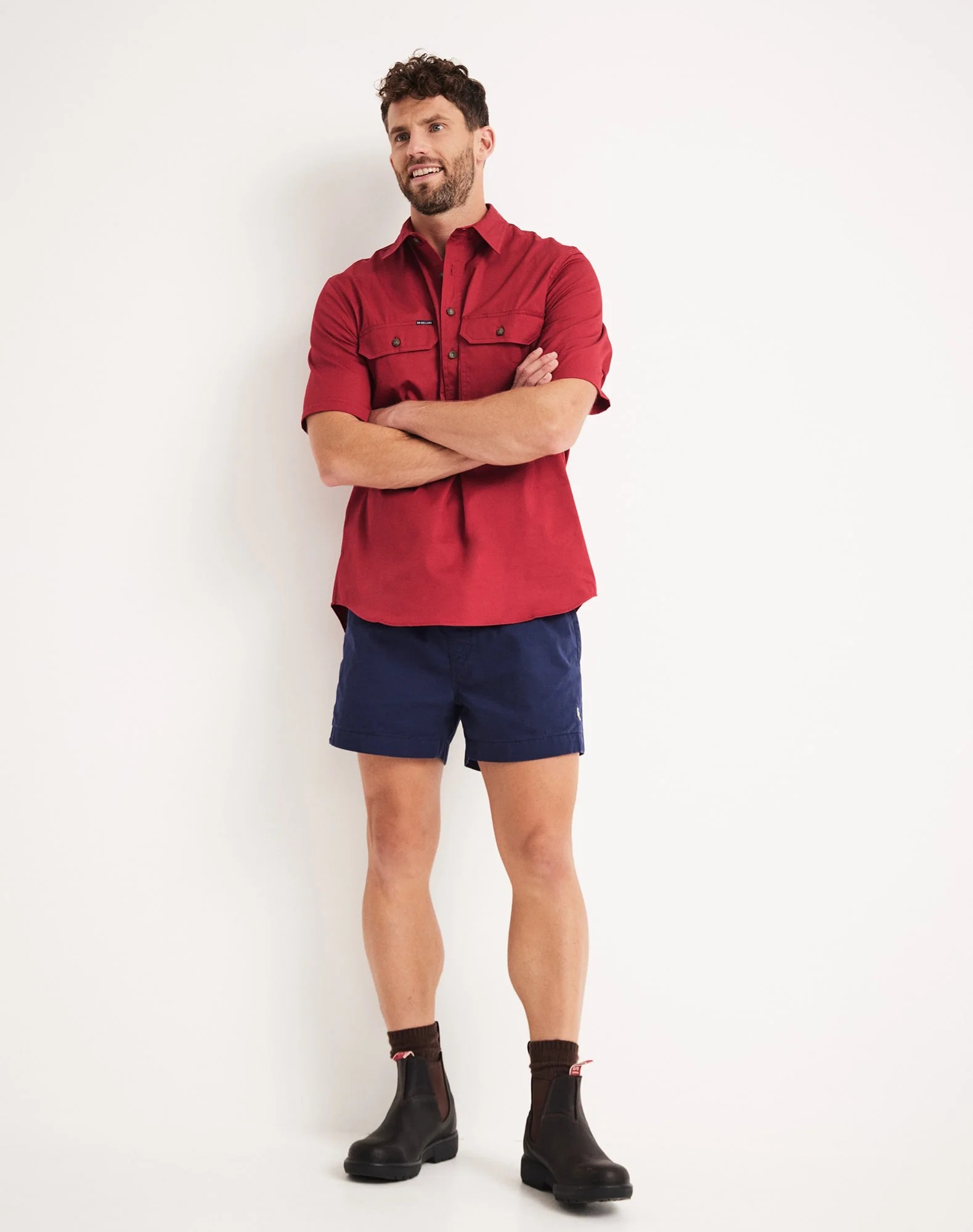 Burton Workshirt - Half Button Short Sleeve Light Weight - Australian Cotton