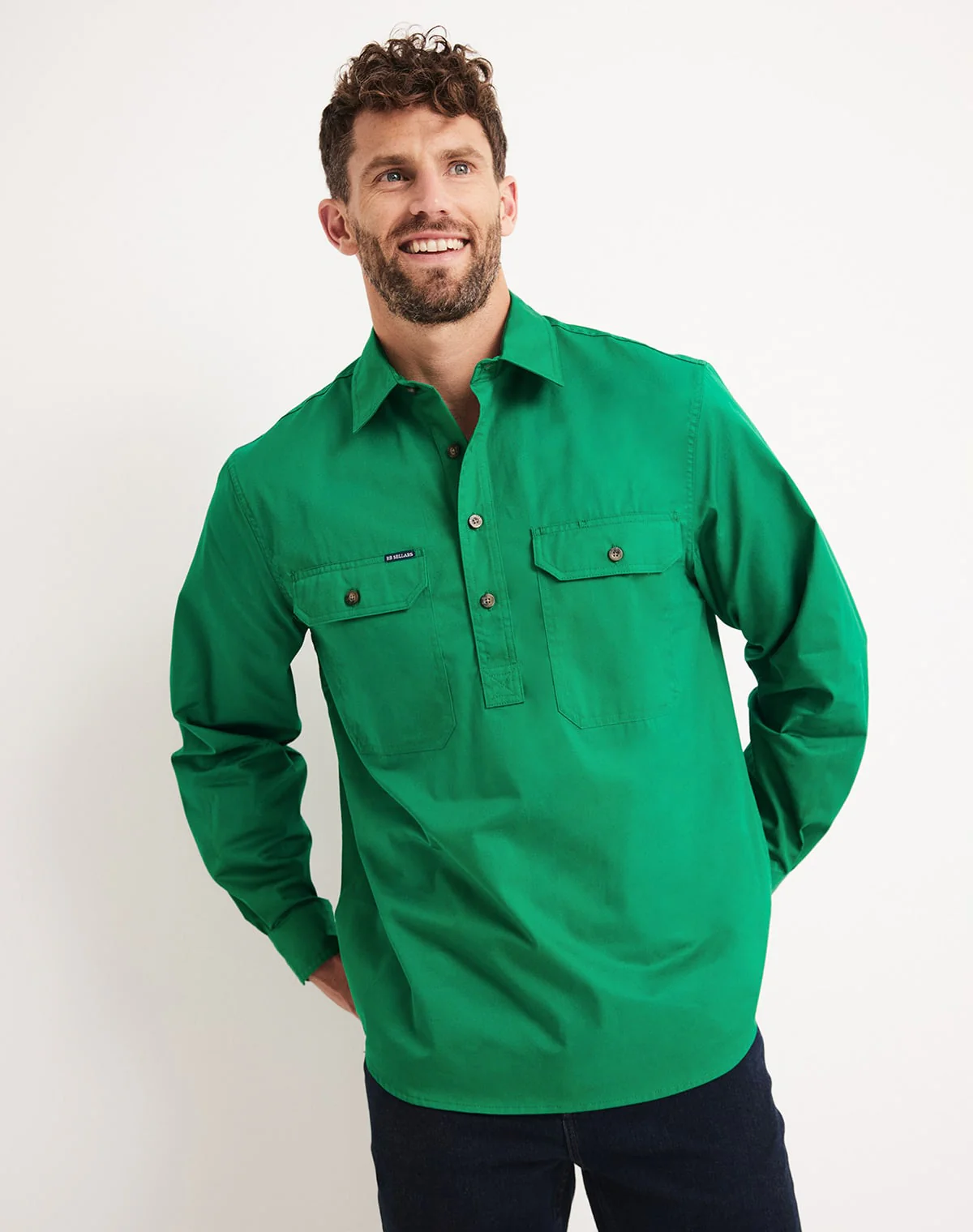Burton Workshirt - Half Button Long Sleeve Mid Weight - Australian Cotton