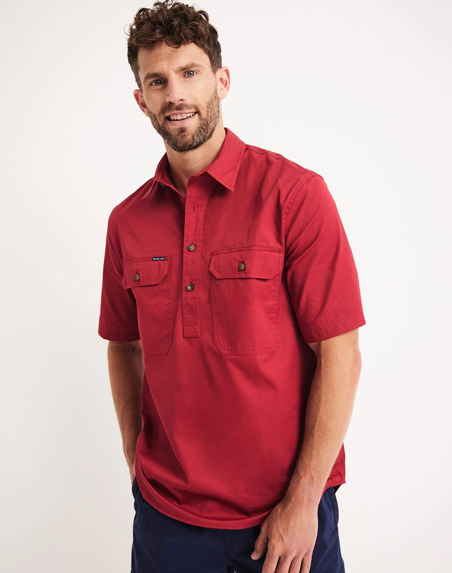 Burton Workshirt - Half Button Short Sleeve Light Weight - Australian Cotton