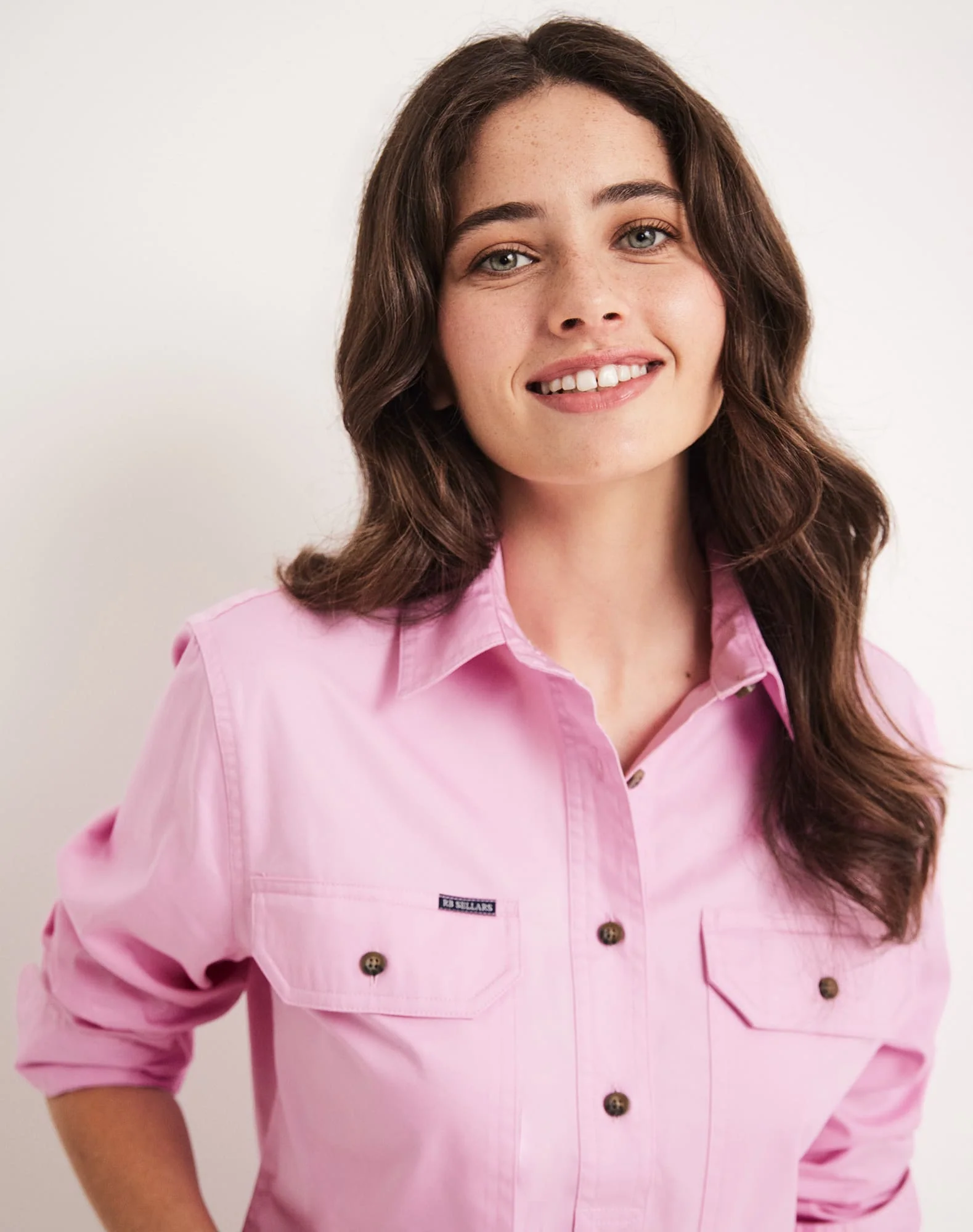 Sandy Workshirt - Half Button Long Sleeve Light Weight - Australian Cotton