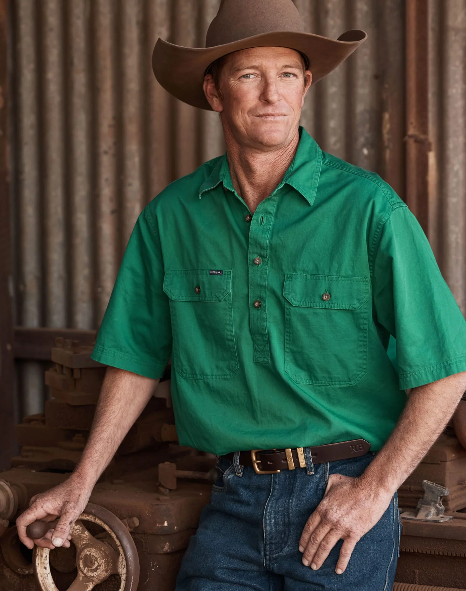 Burton Workshirt - Half Button Short Sleeve Light Weight - Australian Cotton