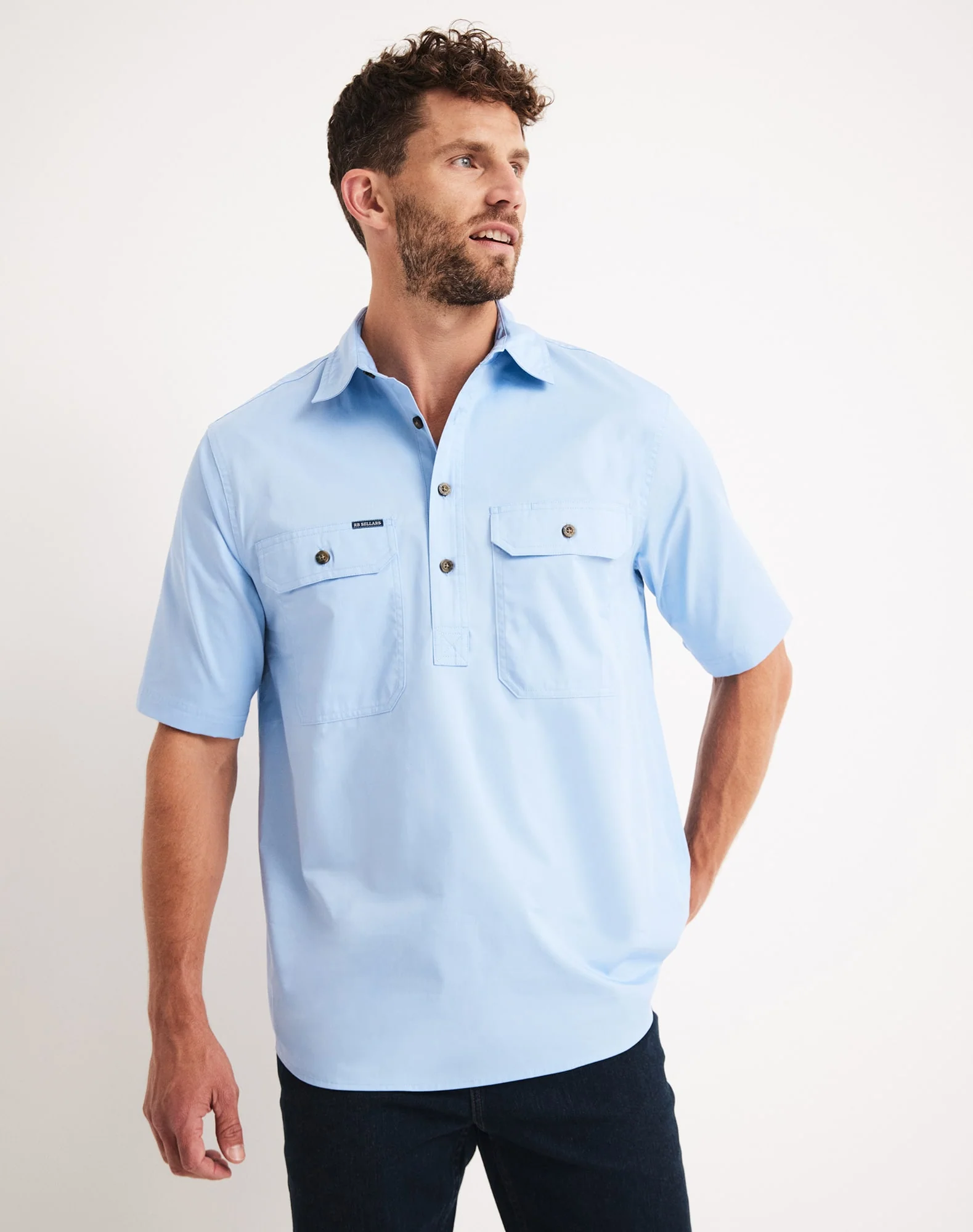 Burton Workshirt - Half Button Short Sleeve Light Weight - Australian Cotton