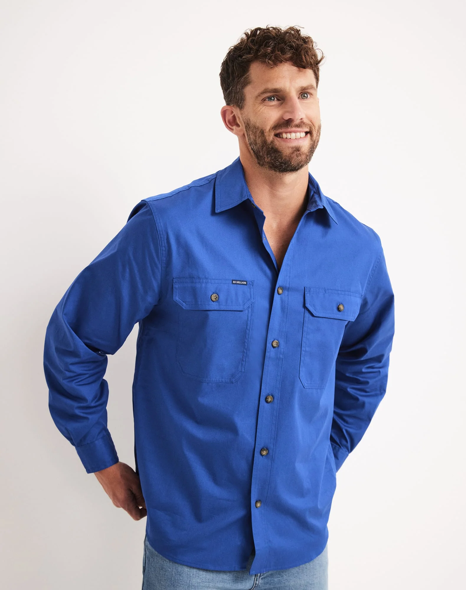 Burton Workshirt - Full Button Long Sleeve Mid Weight - Australian Cotton