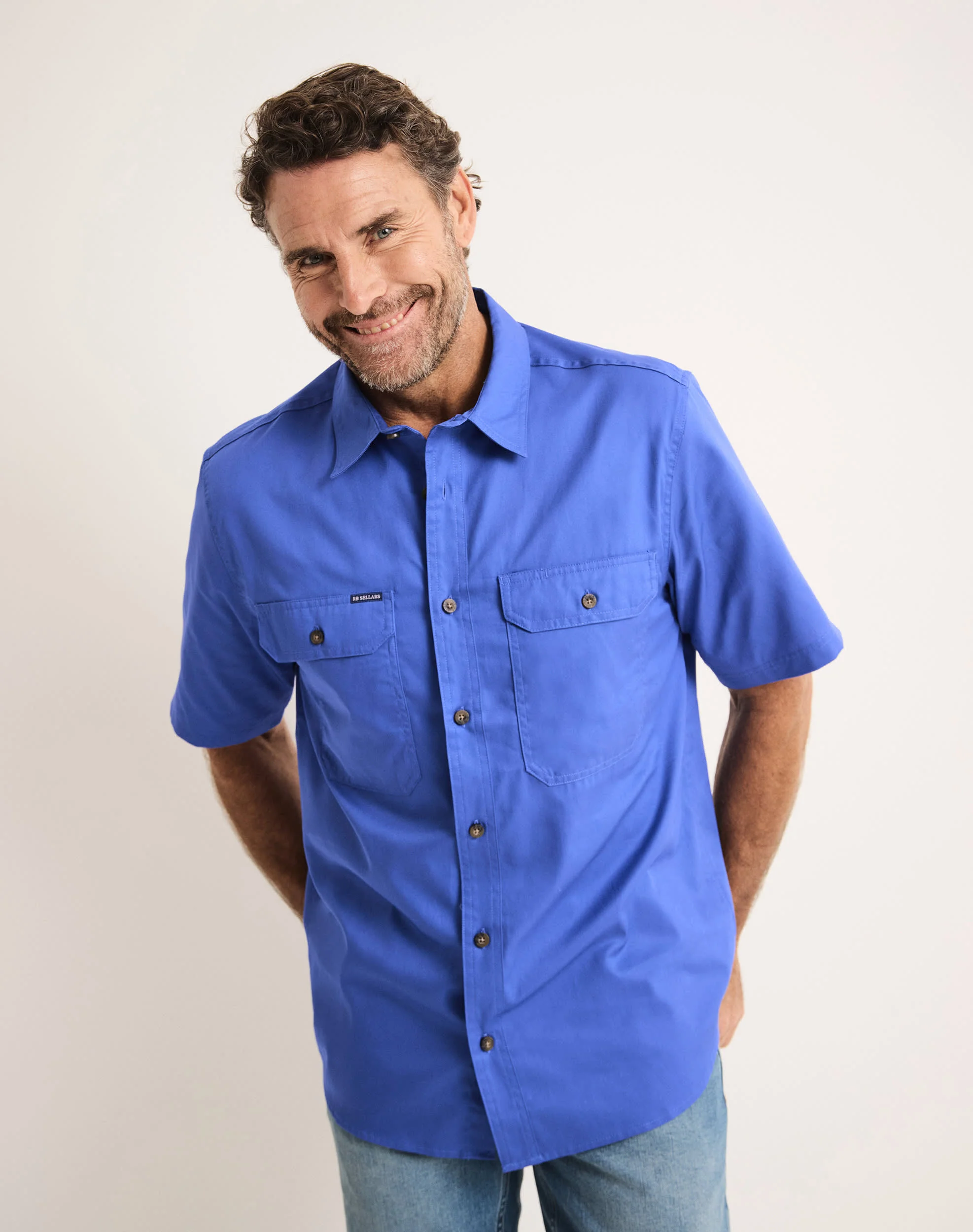 Burton Workshirt - Full Button Short Sleeve Light Weight - Australian Cotton