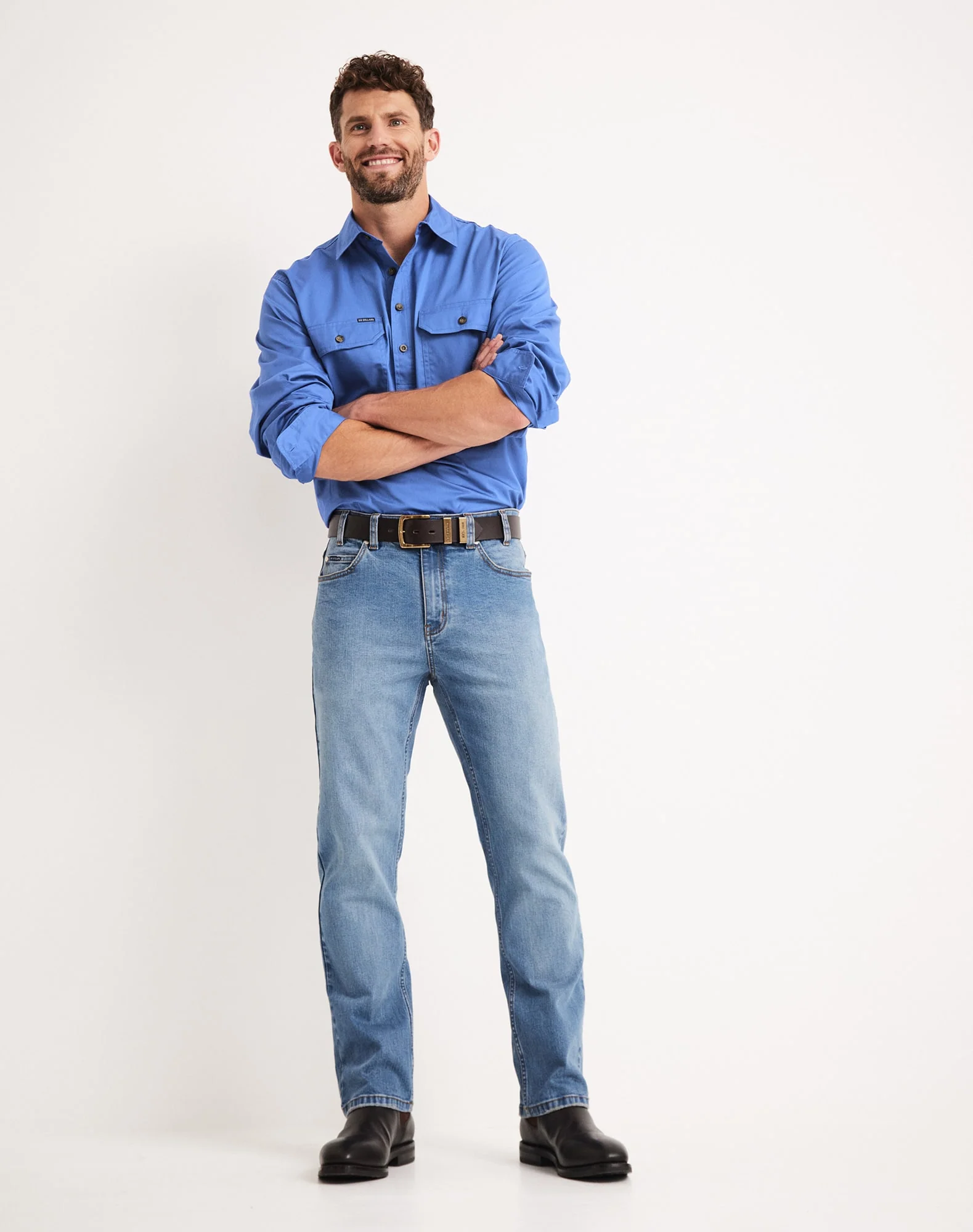 Burton Workshirt - Half Button Long Sleeve Light Weight - Australian Cotton