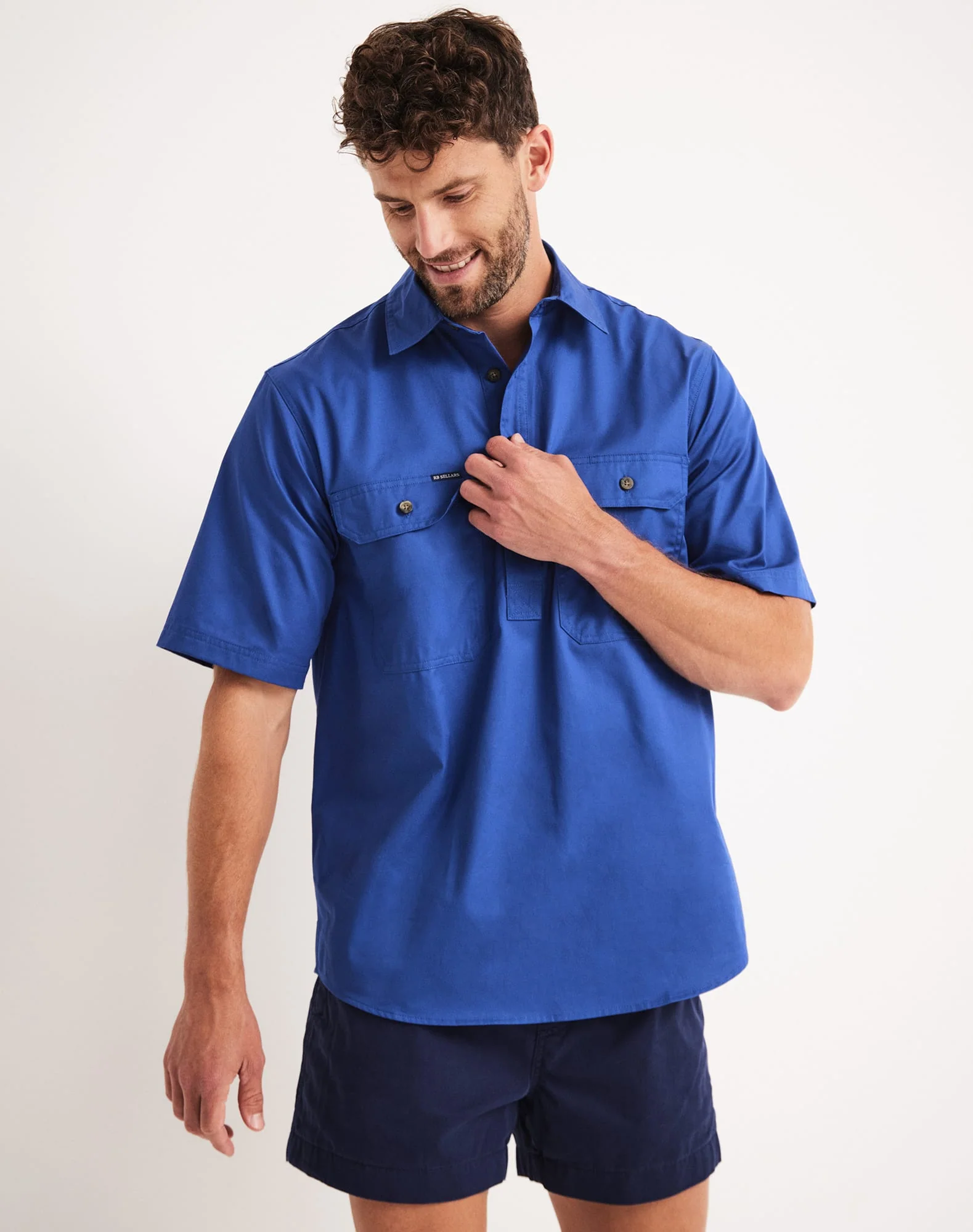 Burton Workshirt - Half Button Short Sleeve Mid Weight - Australian Cotton