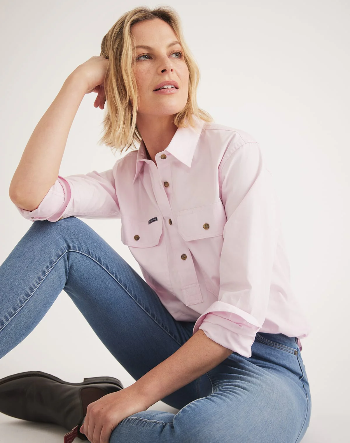 Sandy Workshirt - Half Button Long Sleeve Light Weight