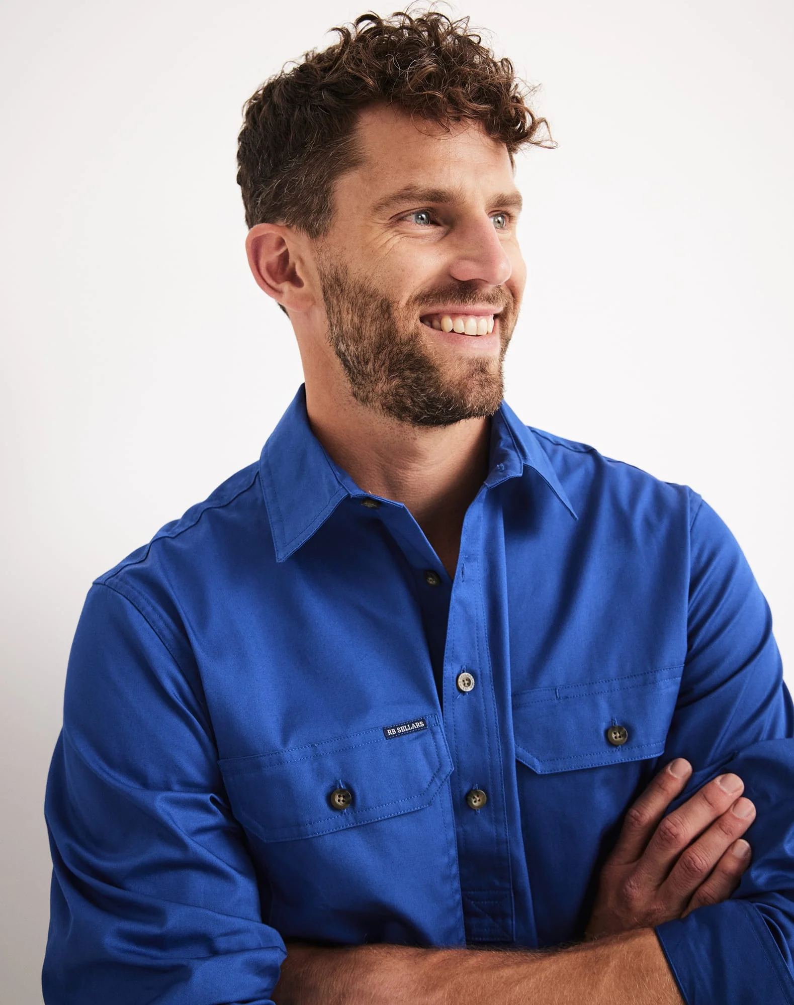 Burton Workshirt - Half Button Long Sleeve Light Weight - Australian Cotton