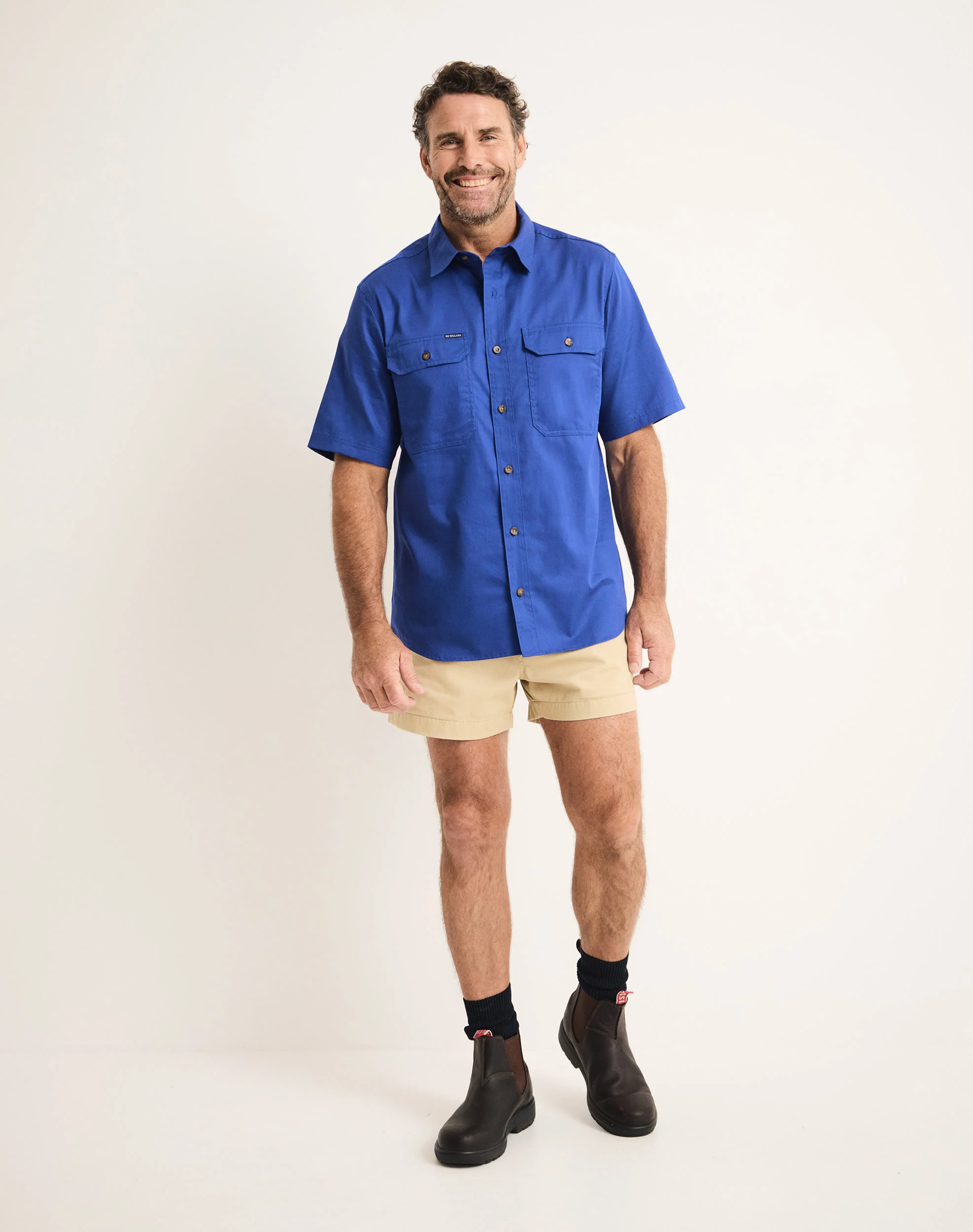 Burton Workshirt - Full Button Short Sleeve Light Weight - Australian Cotton