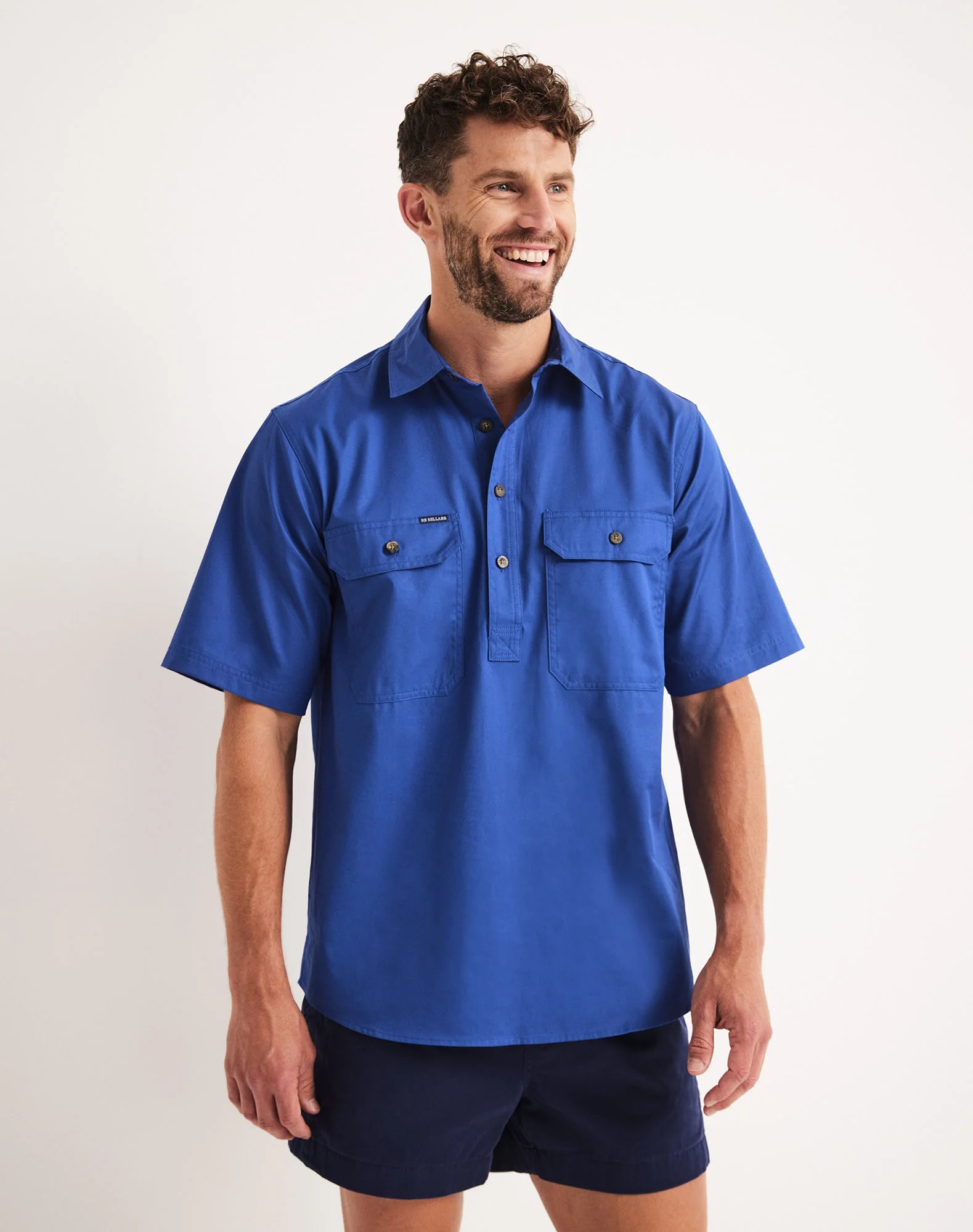 Burton Workshirt - Half Button Short Sleeve Mid Weight - Australian Cotton