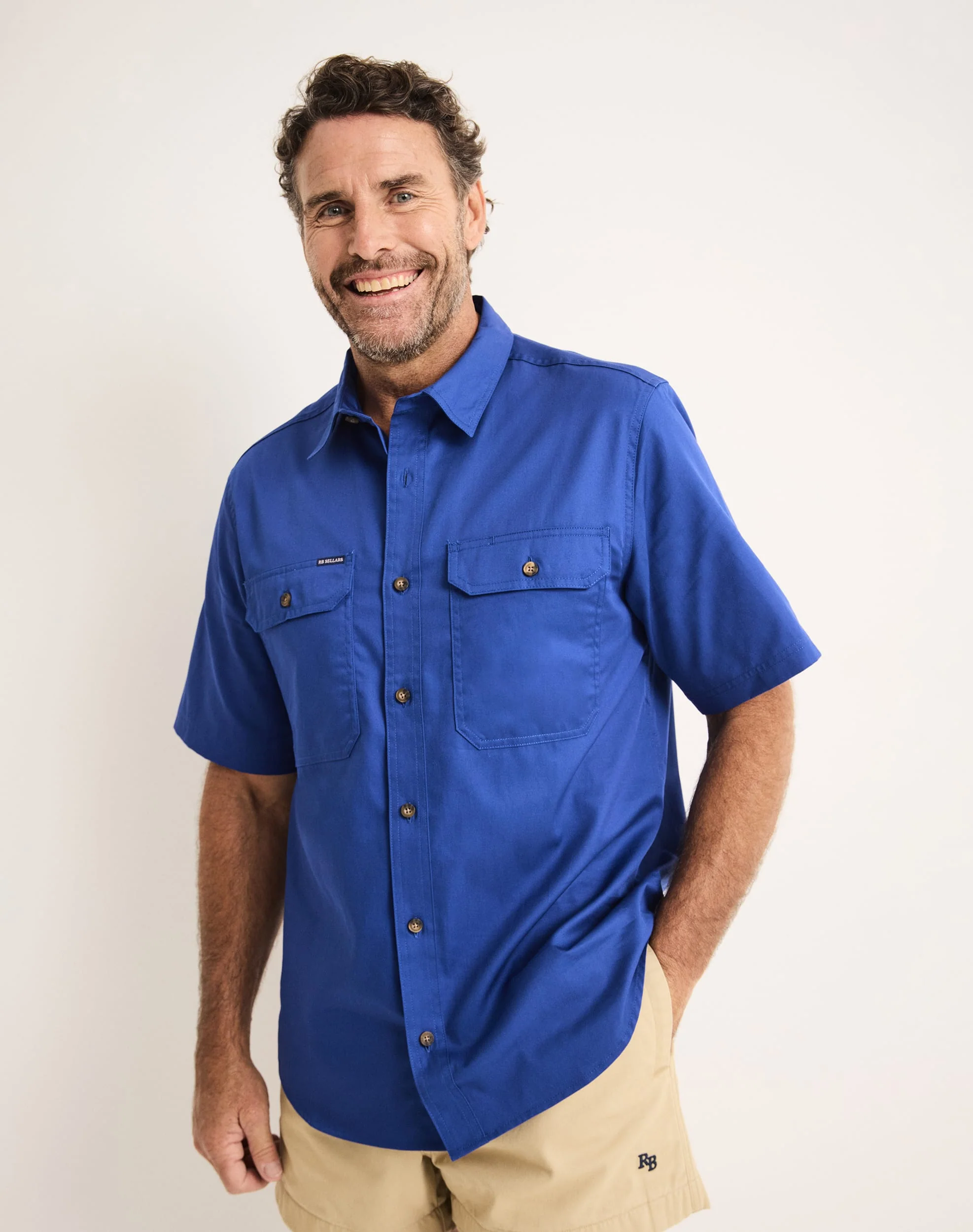 Burton Workshirt - Full Button Short Sleeve Light Weight - Australian Cotton