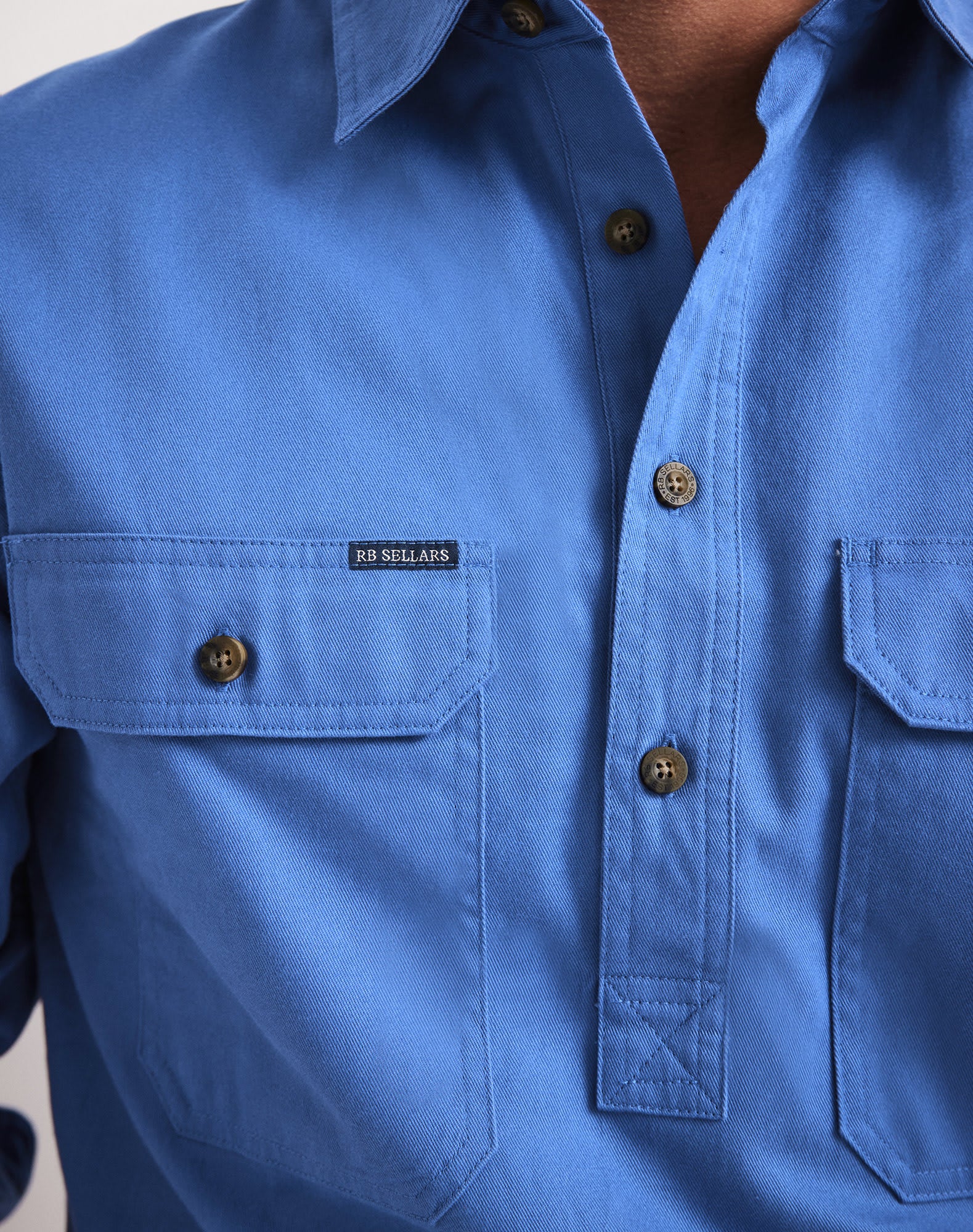 Burton Workshirt - Half Button Long Sleeve Mid Weight - Australian Cotton