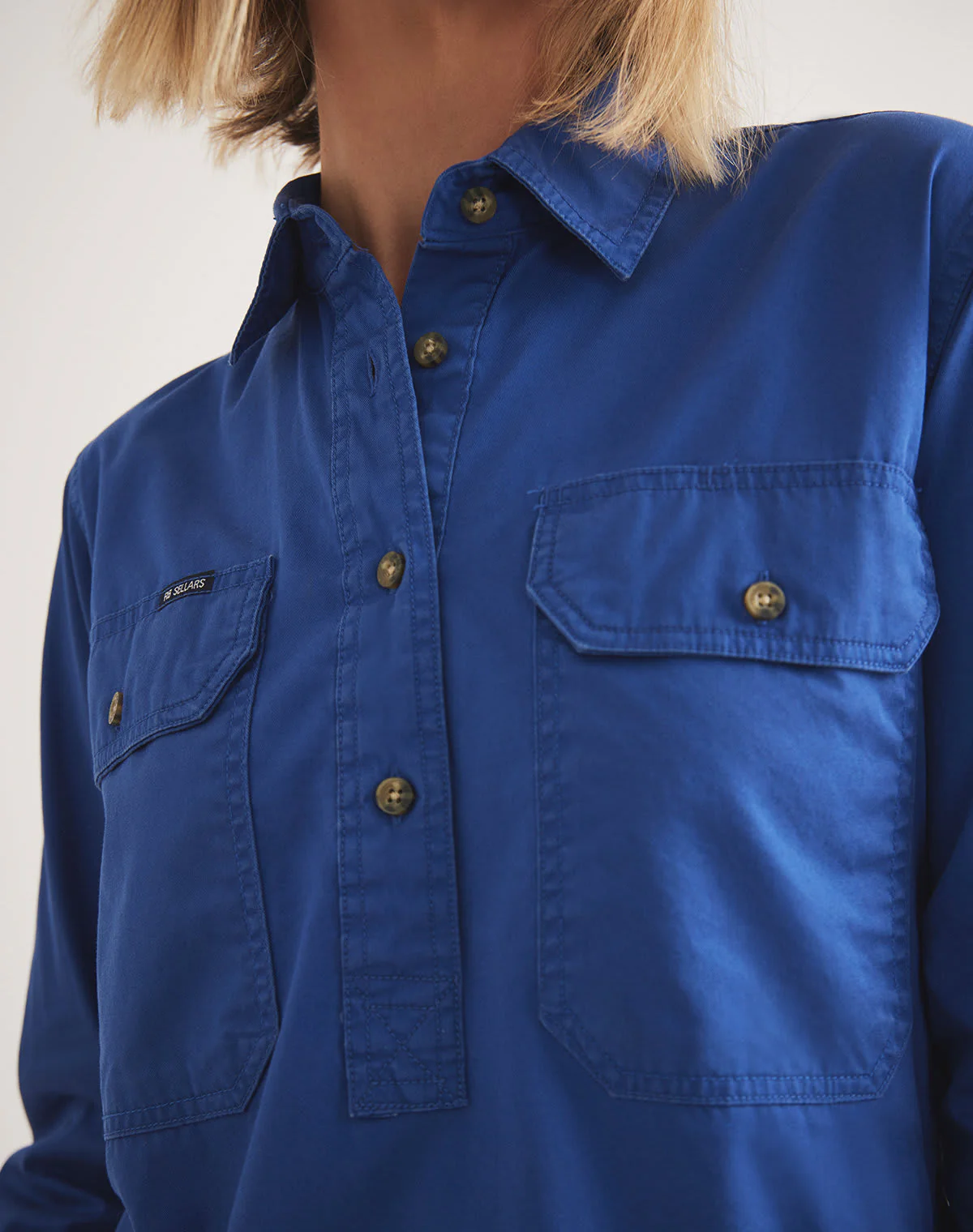 Sandy Workshirt - Half Button Long Sleeve Light Weight