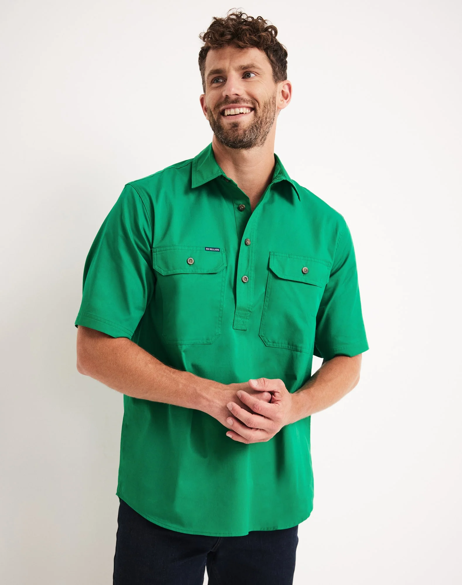 Burton Workshirt - Half Button Short Sleeve Light Weight - Australian Cotton
