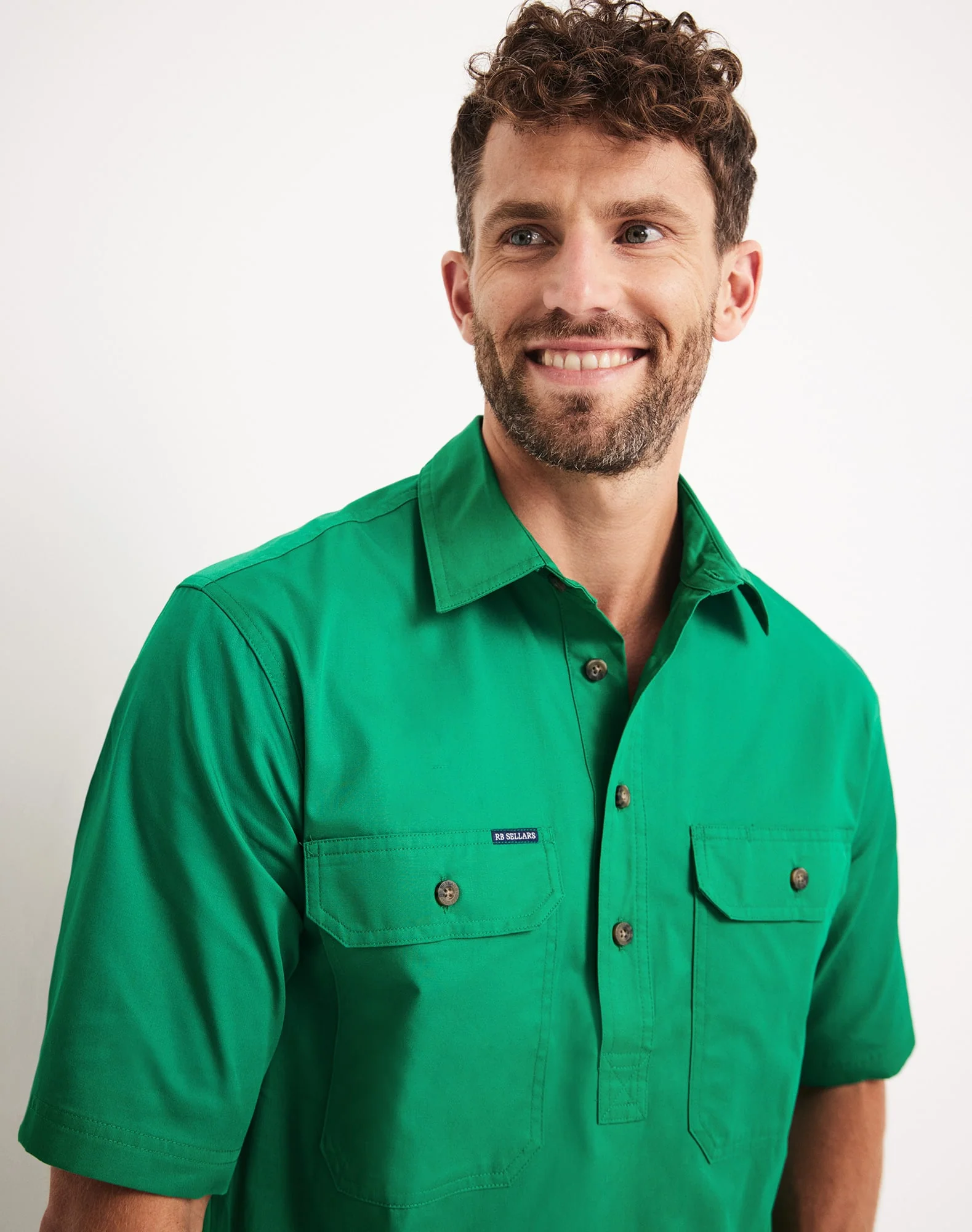 Burton Workshirt - Half Button Short Sleeve Light Weight - Australian Cotton