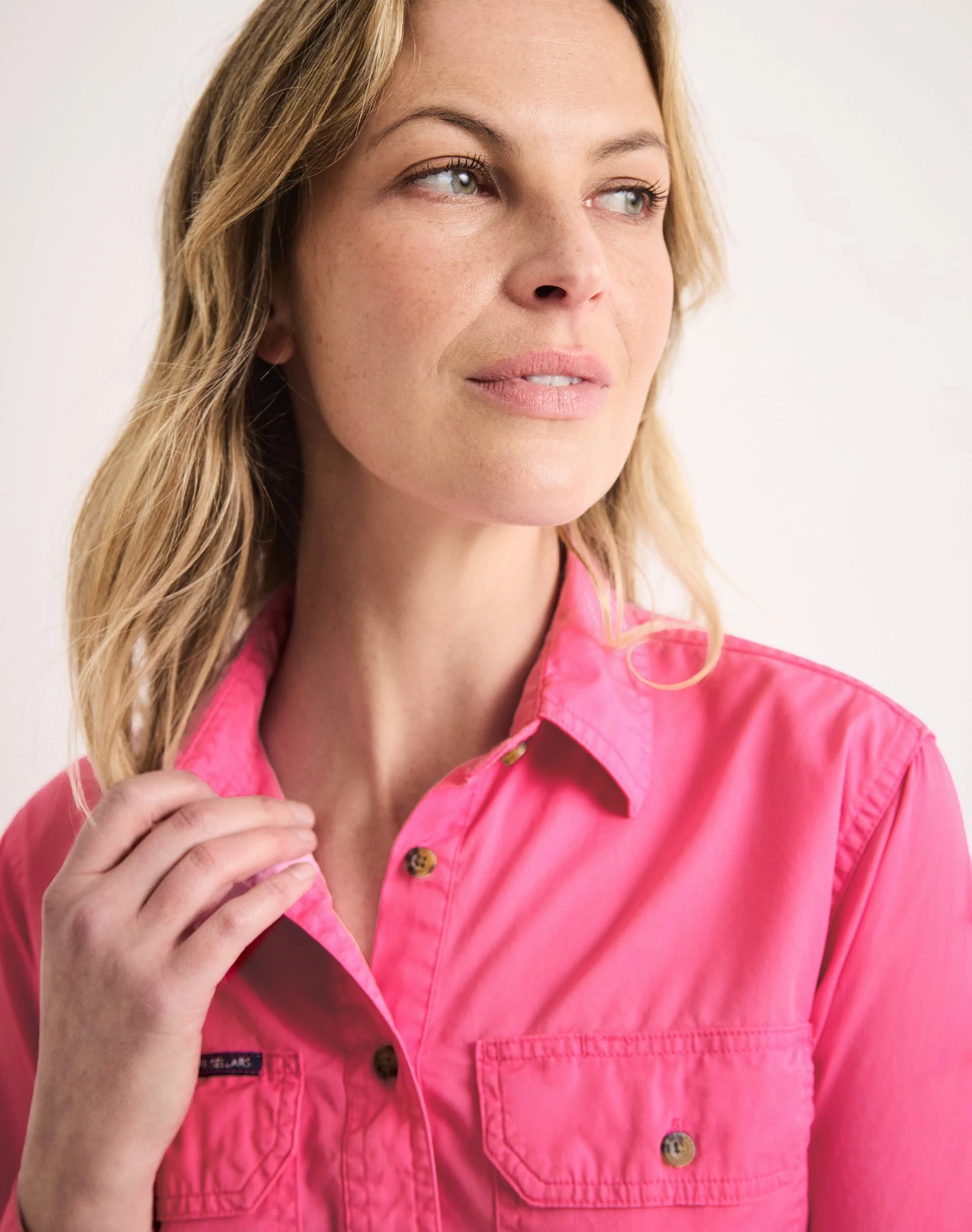 Sandy Workshirt - Half Button Long Sleeve Light Weight - Australian Cotton