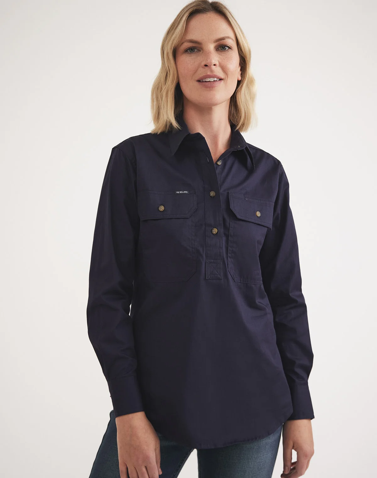 Sandy Workshirt - Half Button Long Sleeve Light Weight