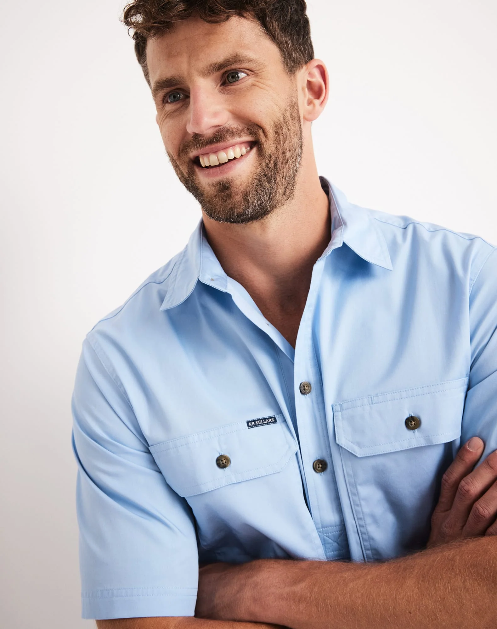 Burton Workshirt - Half Button Short Sleeve Light Weight - Australian Cotton