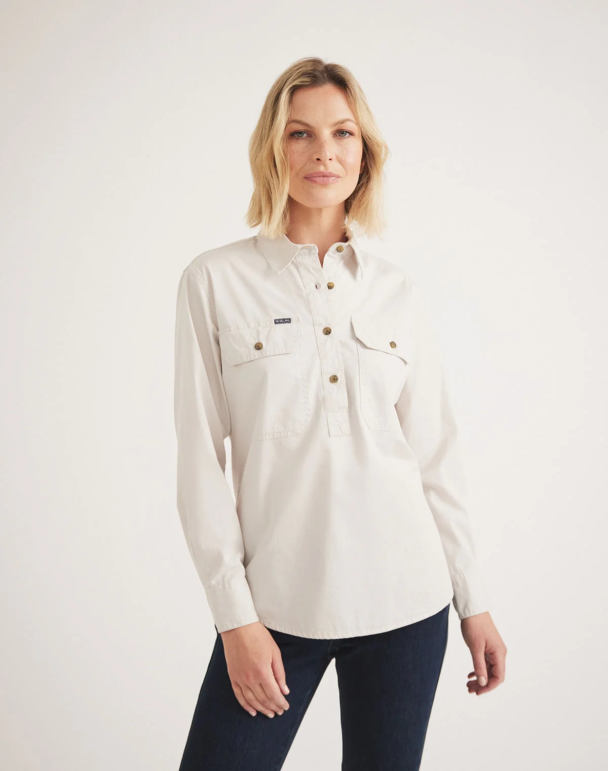 Sandy Workshirt - Half Button Long Sleeve Light Weight