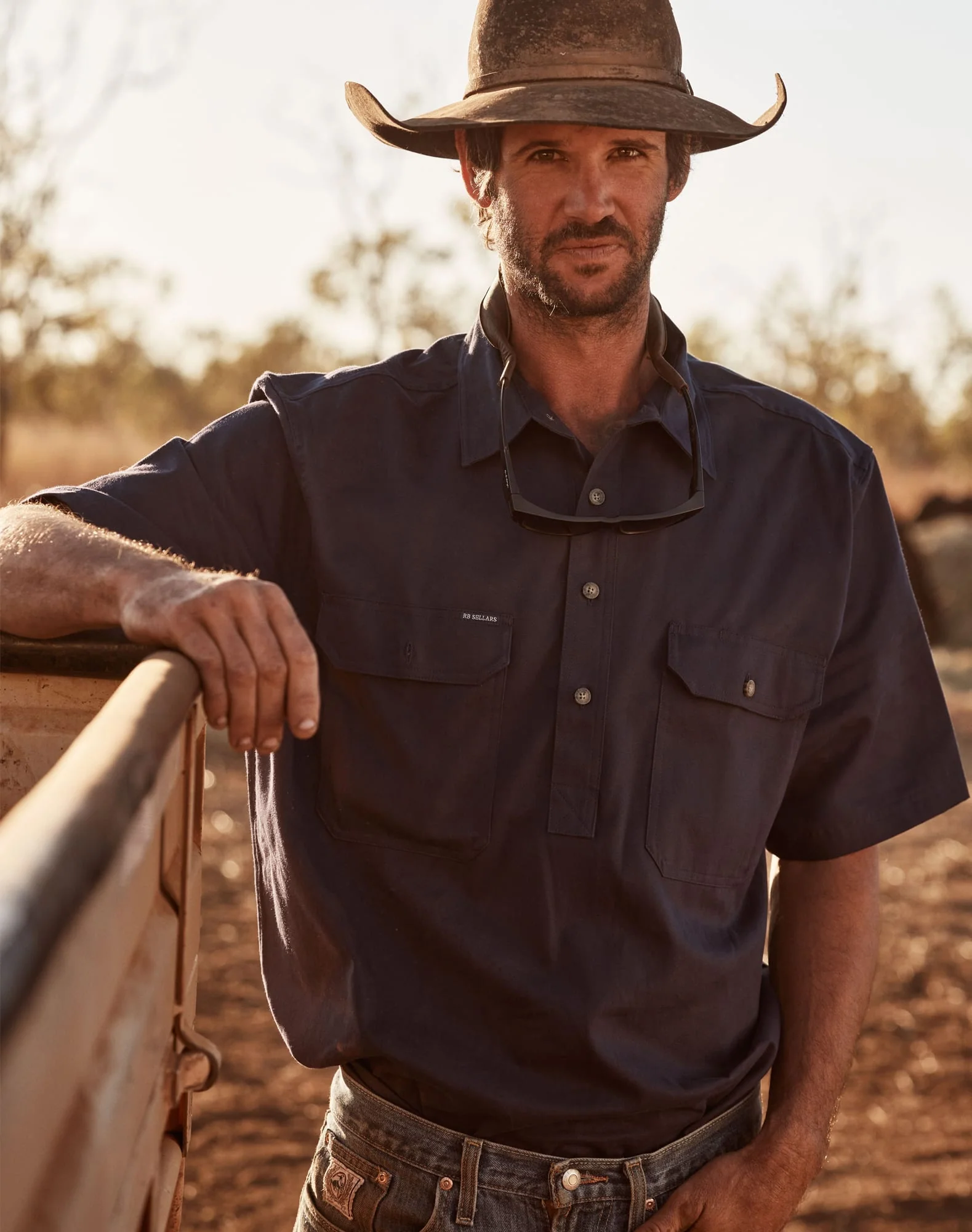 Burton Workshirt - Half Button Short Sleeve Light Weight - Australian Cotton