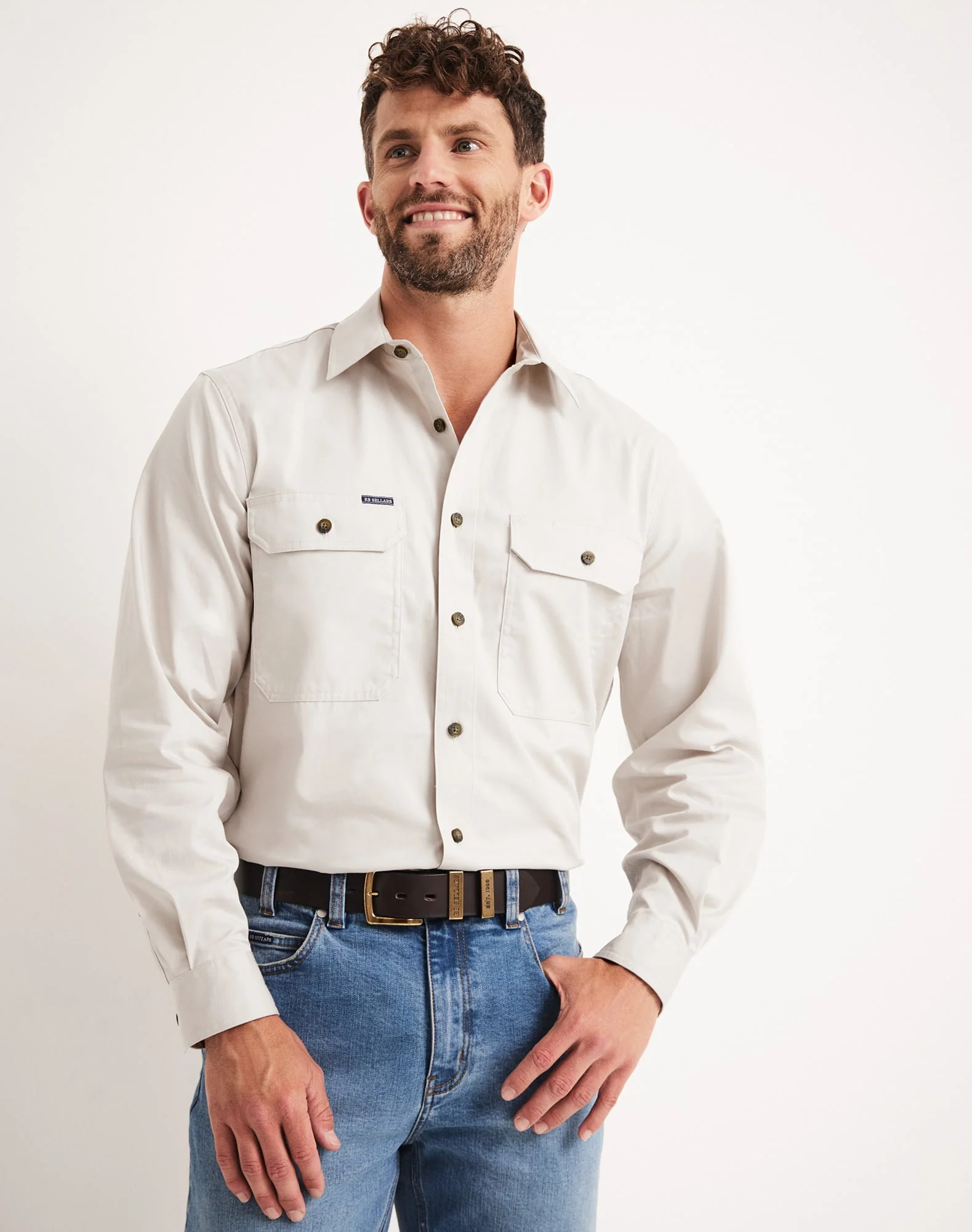 Burton Workshirt - Full Button Long Sleeve Mid Weight - Australian Cotton