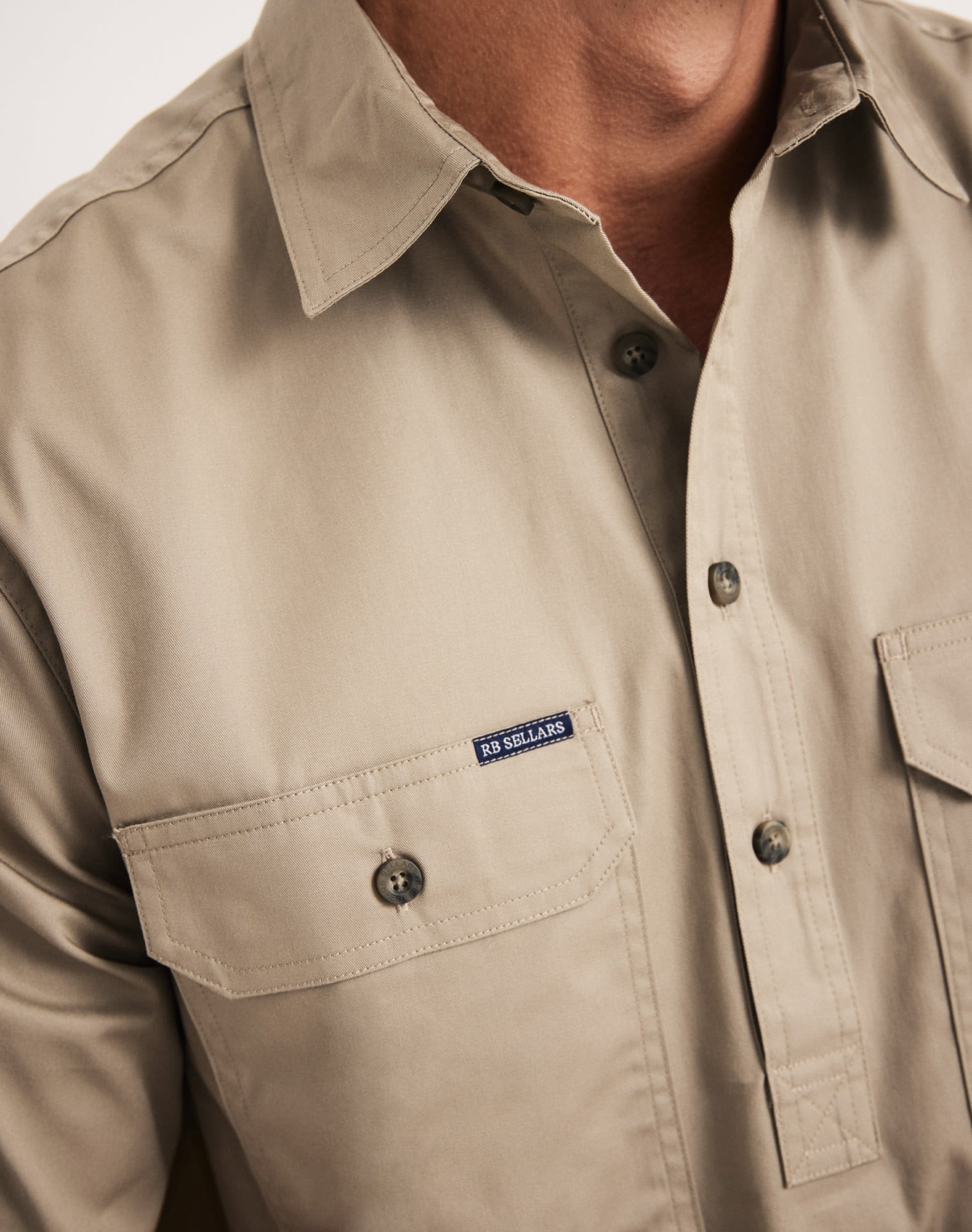Burton Workshirt - Half Button Short Sleeve Light Weight - Australian Cotton