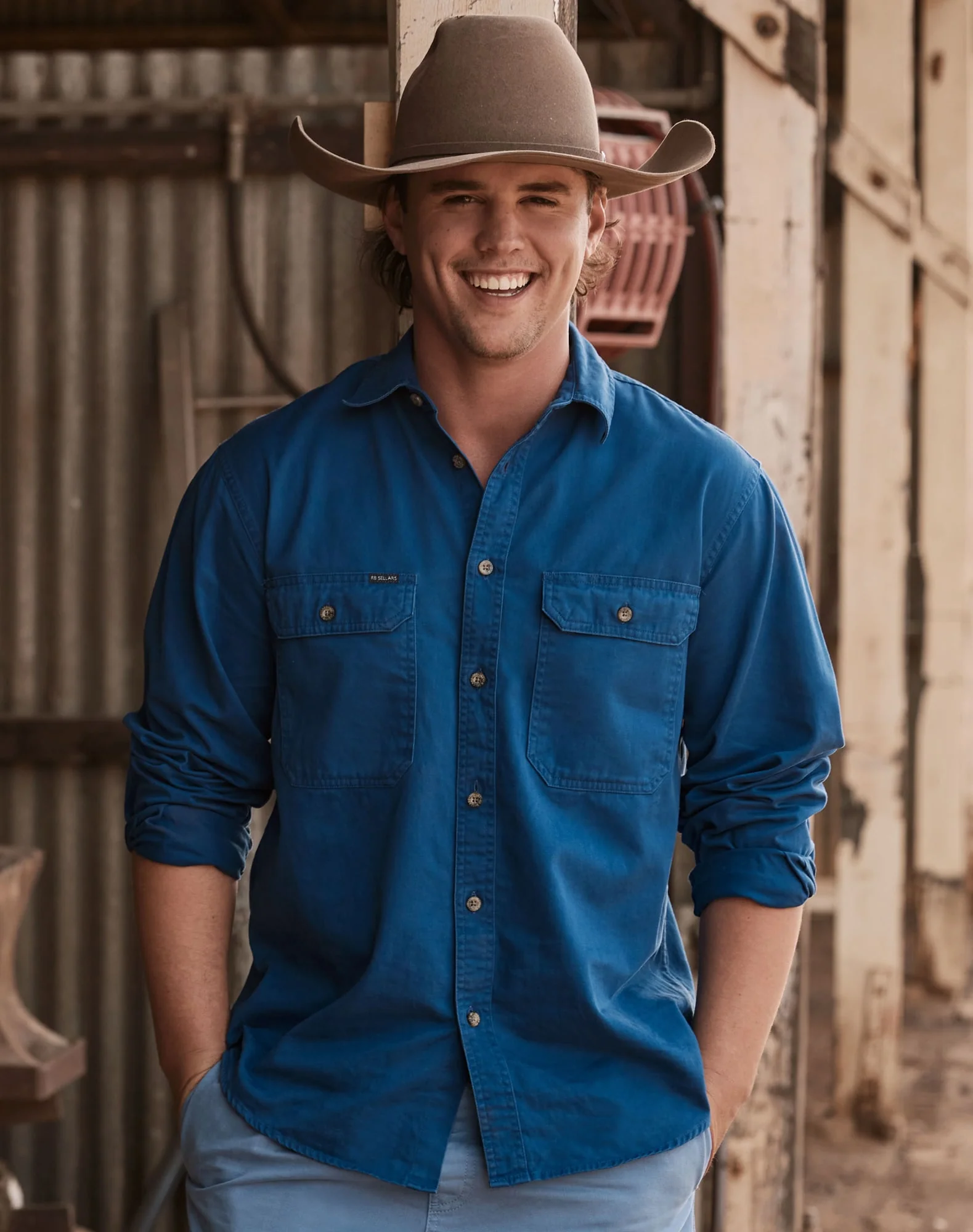 Burton Workshirt - Full Button Long Sleeve Light Weight - Australian Cotton