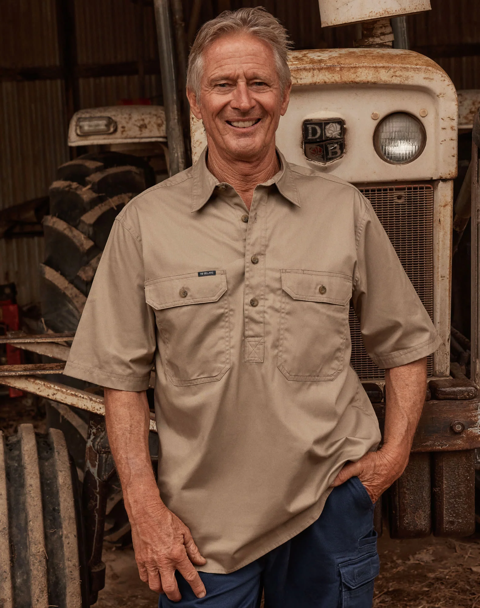 Burton Workshirt - Half Button Short Sleeve Light Weight - Australian Cotton