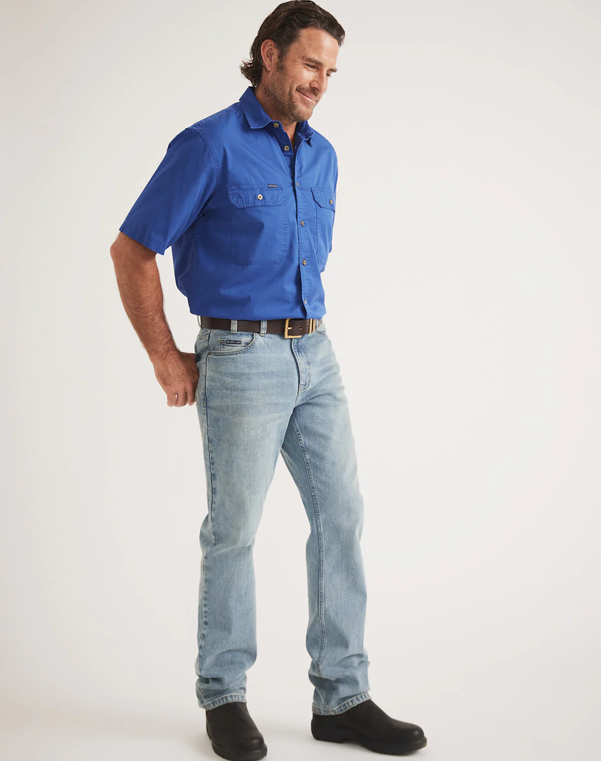 Burton Workshirt - Full Button Short Sleeve Light Weight - Australian Cotton