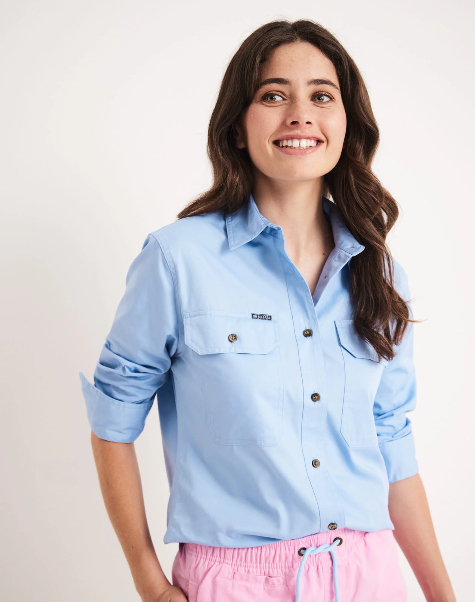 Sandy Workshirt - Full Button Long Sleeve Light Weight - Australian Cotton