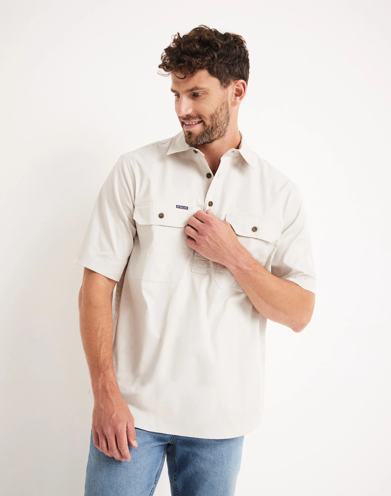 Burton Workshirt - Half Button Short Sleeve Light Weight - Australian Cotton