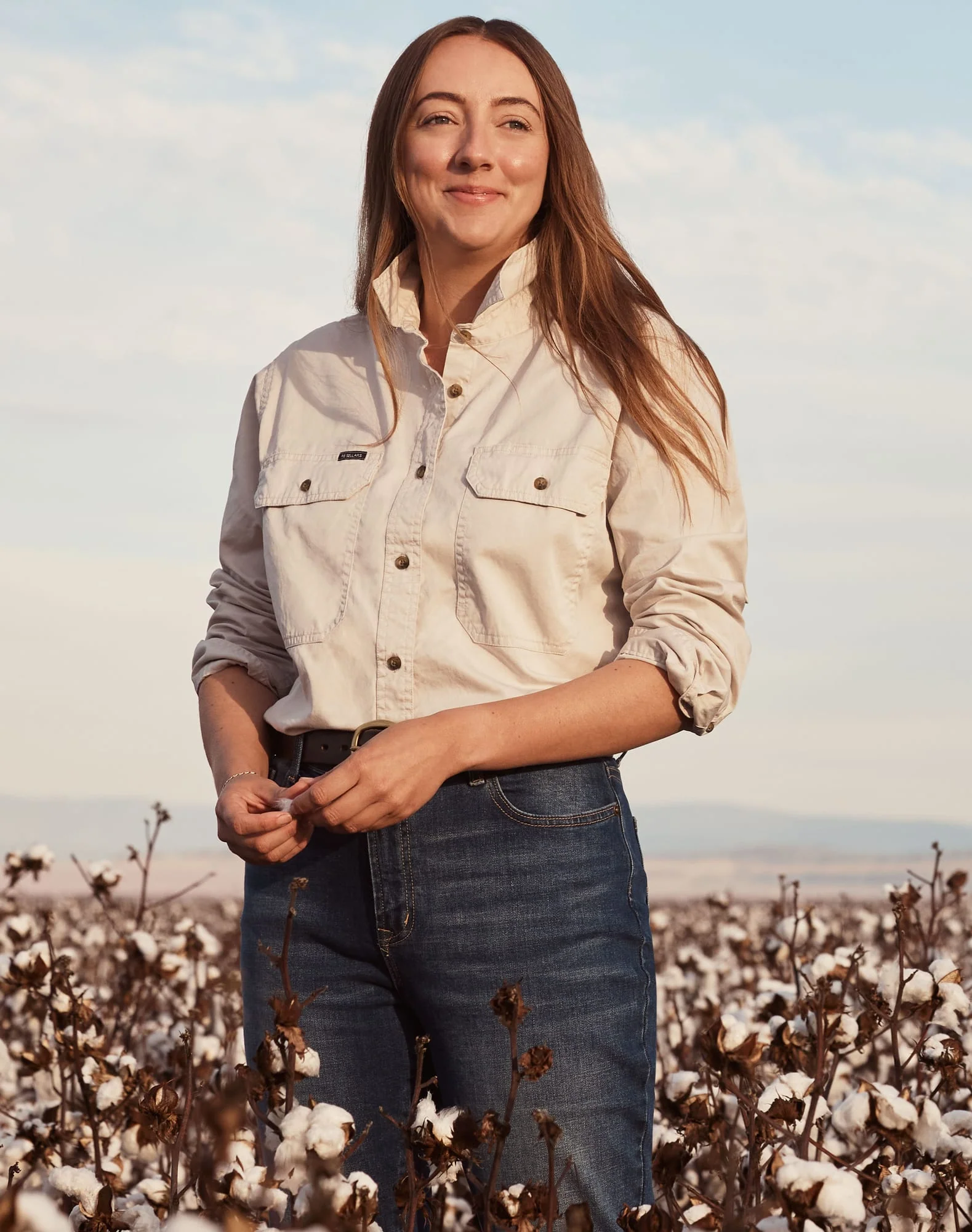 Sandy Workshirt - Full Button Long Sleeve Light Weight - Australian Cotton