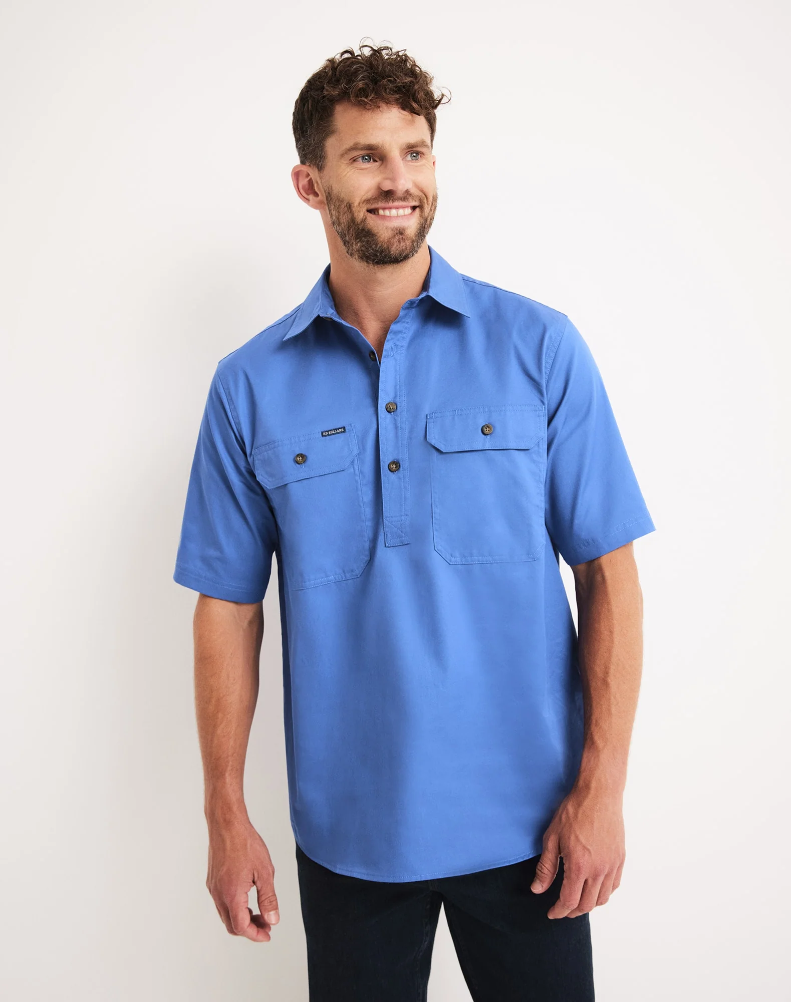 Burton Workshirt - Half Button Short Sleeve Light Weight - Australian Cotton