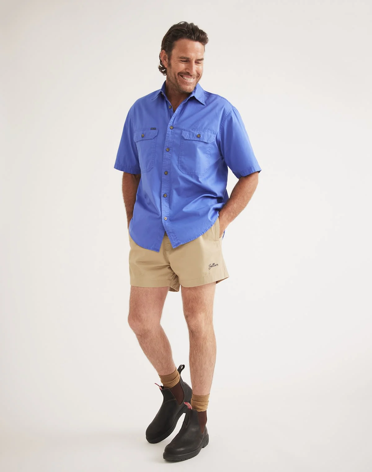 Burton Workshirt - Full Button Short Sleeve Light Weight - Australian Cotton