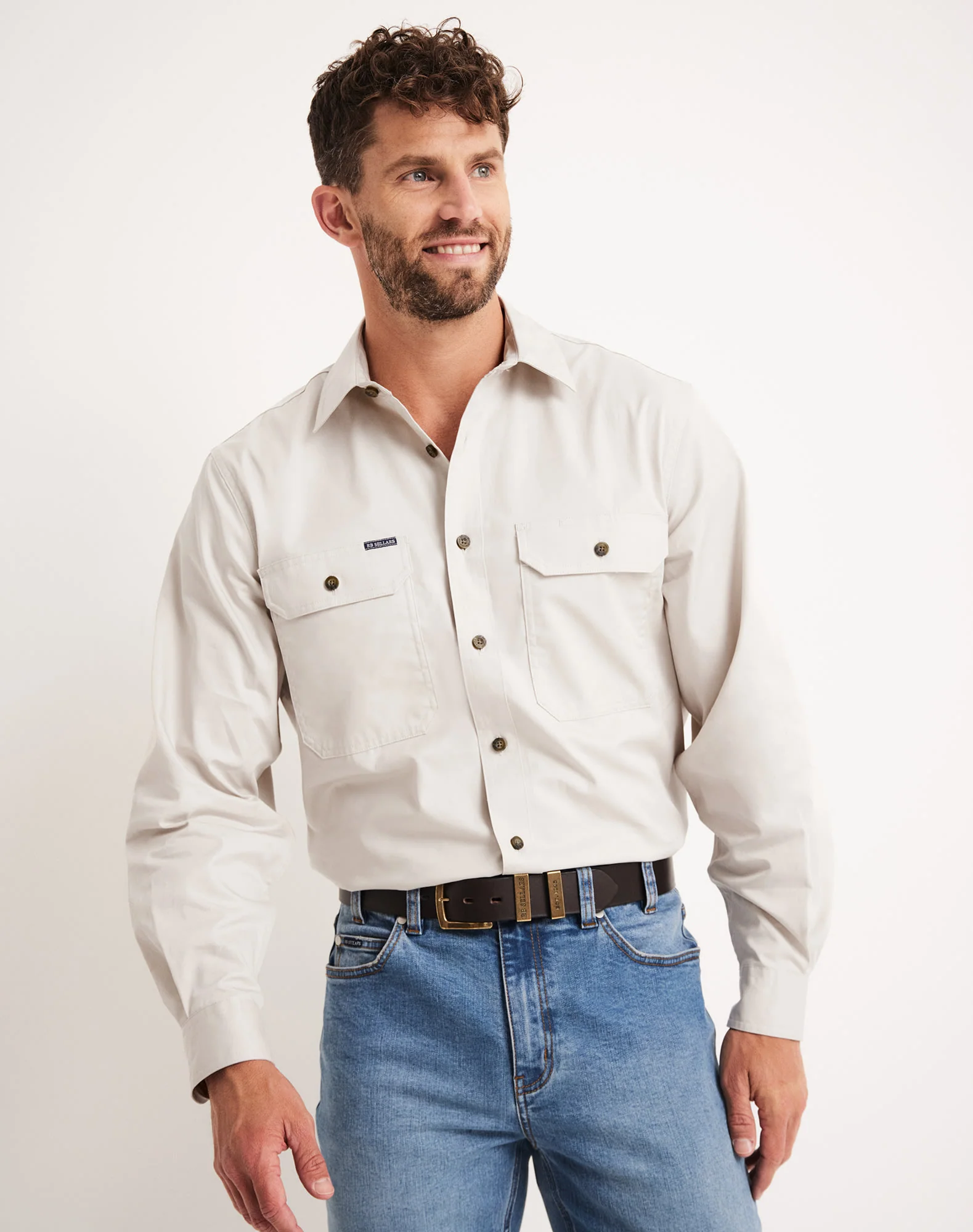 Burton Workshirt - Full Button Long Sleeve Light Weight - Australian Cotton