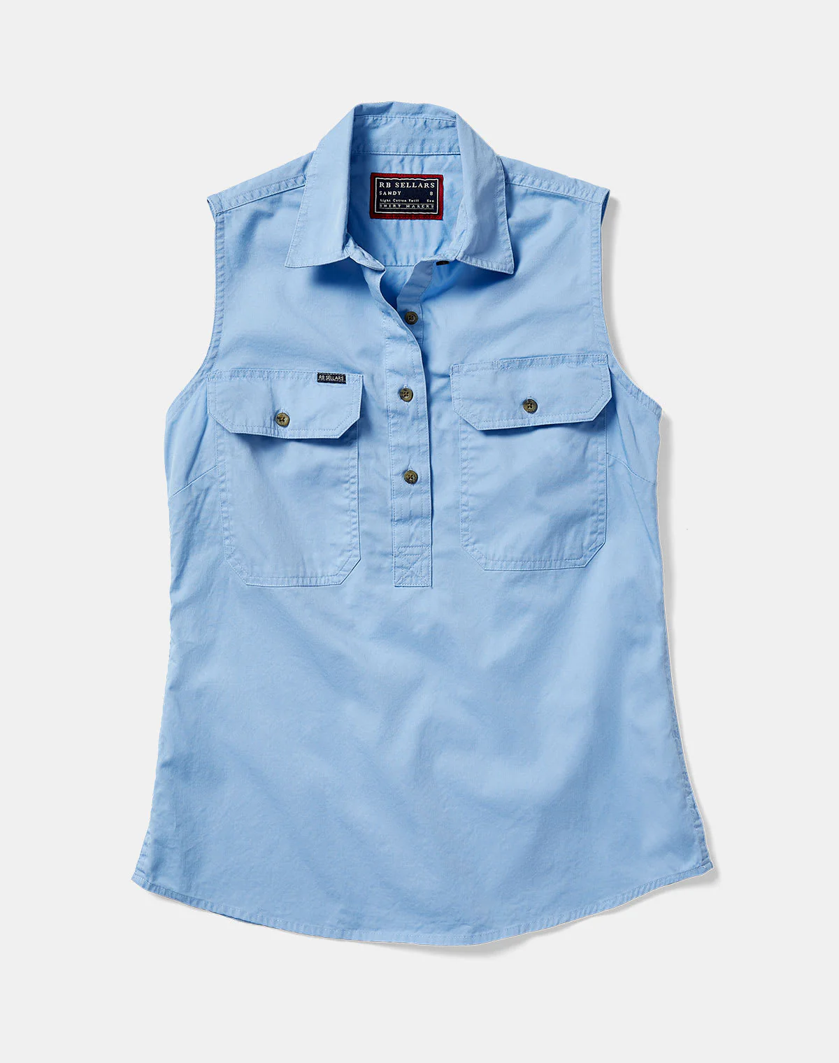 Sandy Workshirt - Half Button Sleeveless Light Weight - Ltd