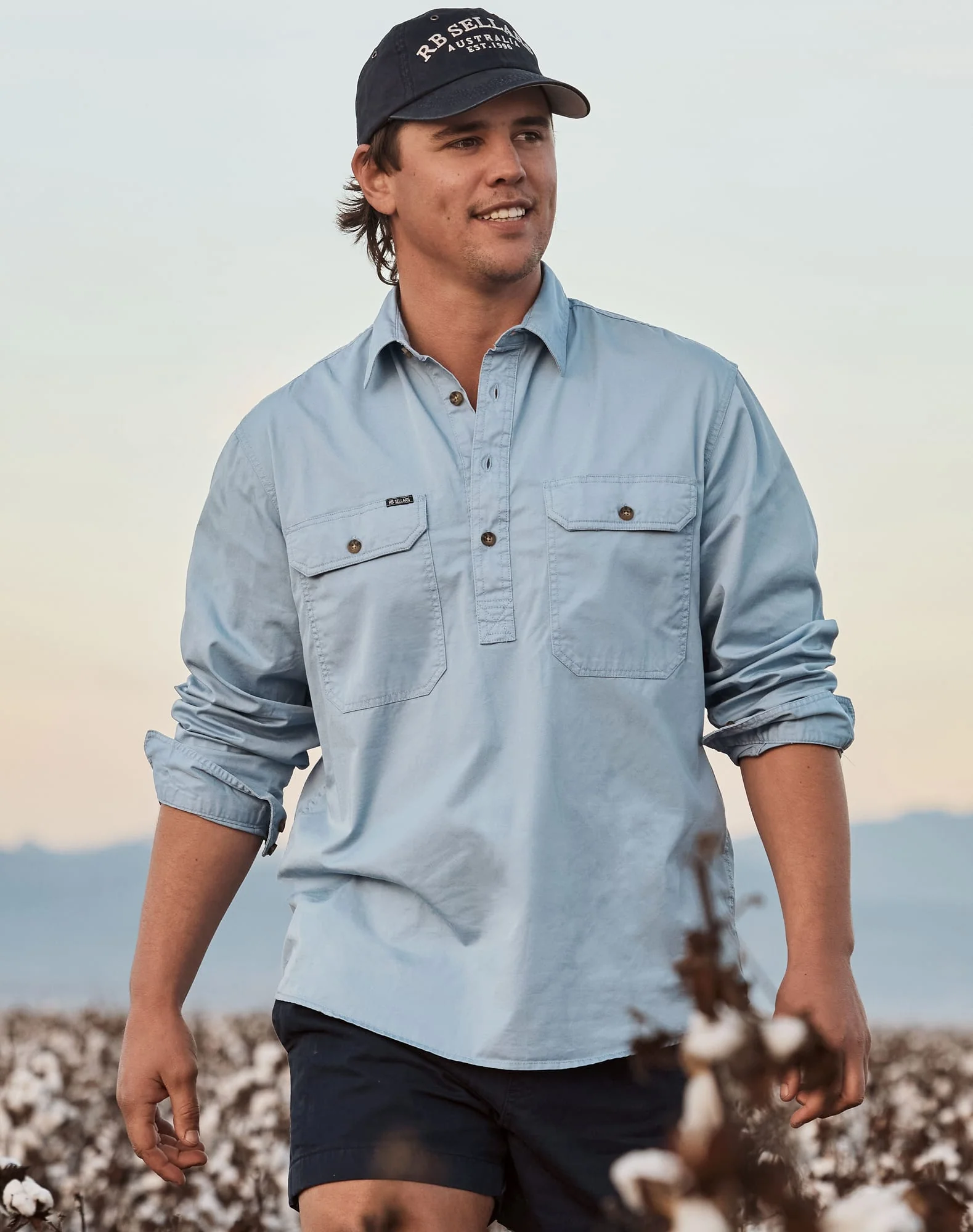 Burton Workshirt - Half Button Long Sleeve Mid Weight - Australian Cotton