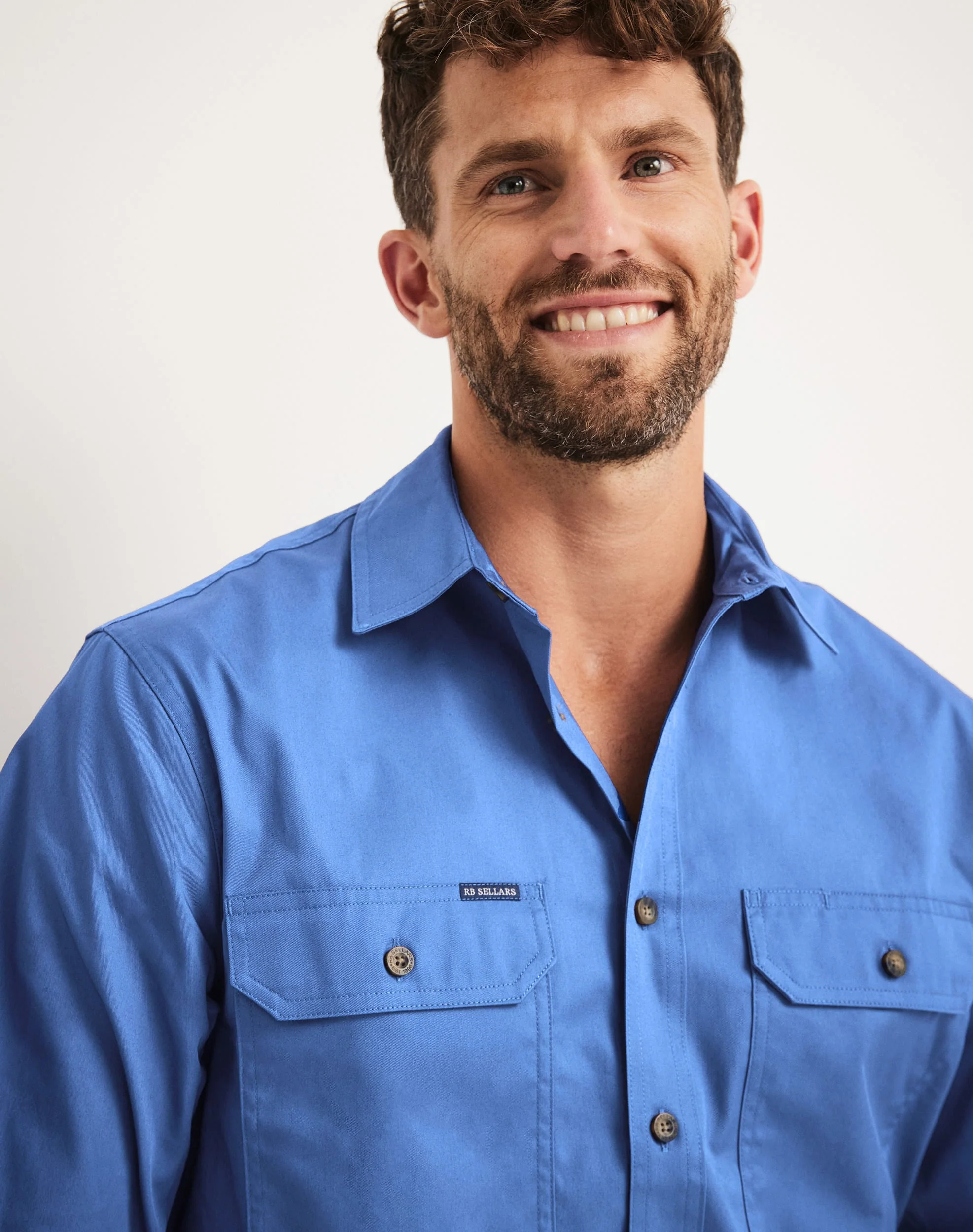 Burton Workshirt - Full Button Long Sleeve Light Weight - Australian Cotton